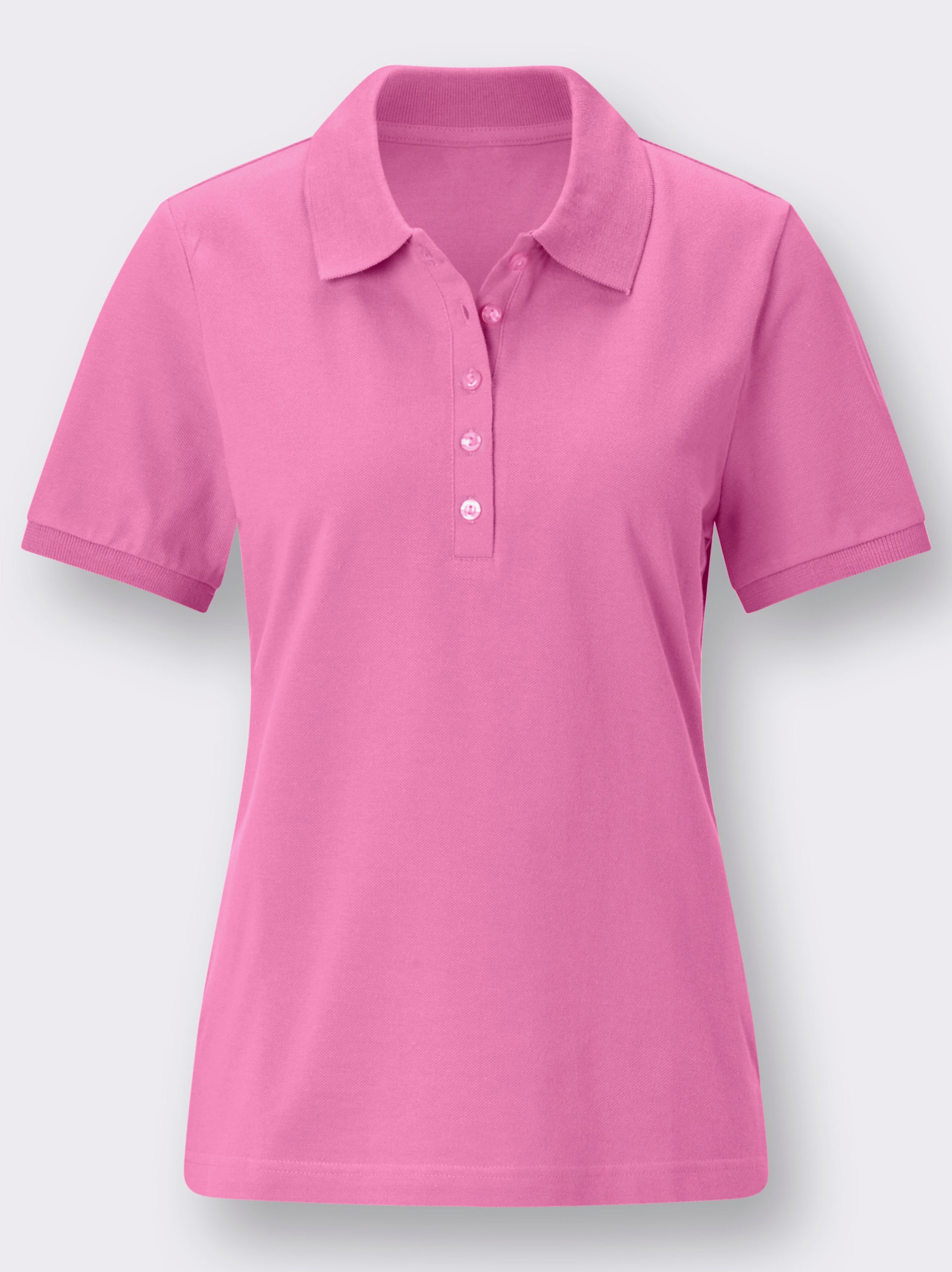 Poloshirt met zijsplitten - pink