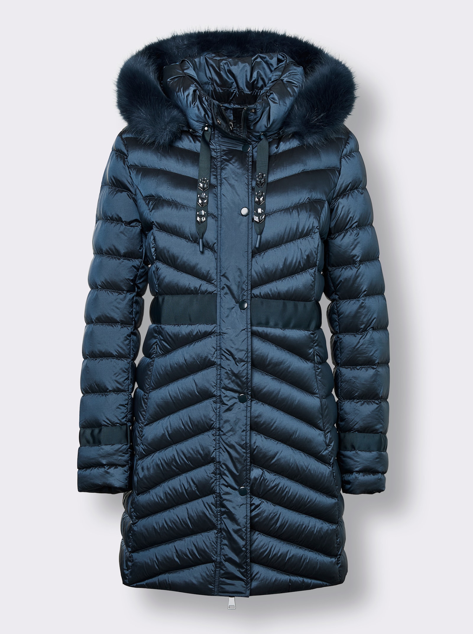 Manisa Veste en duvet en qualité piquée - bleu fumée