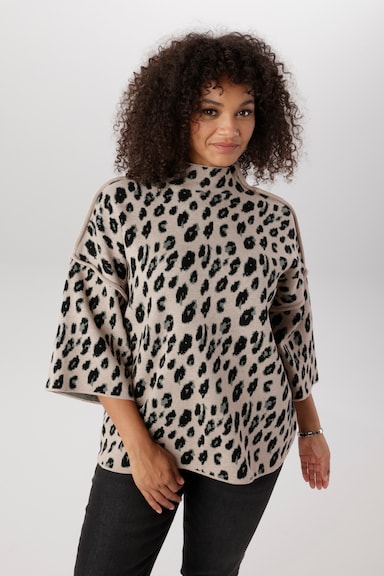 Aniston PLUS Strickpullover - beige-grün-schwarz