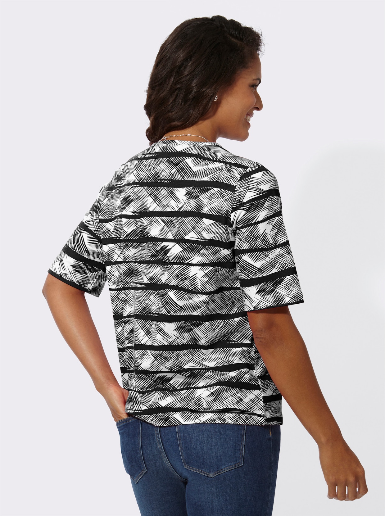 Shirt met korte mouwen - zwart/wit geprint