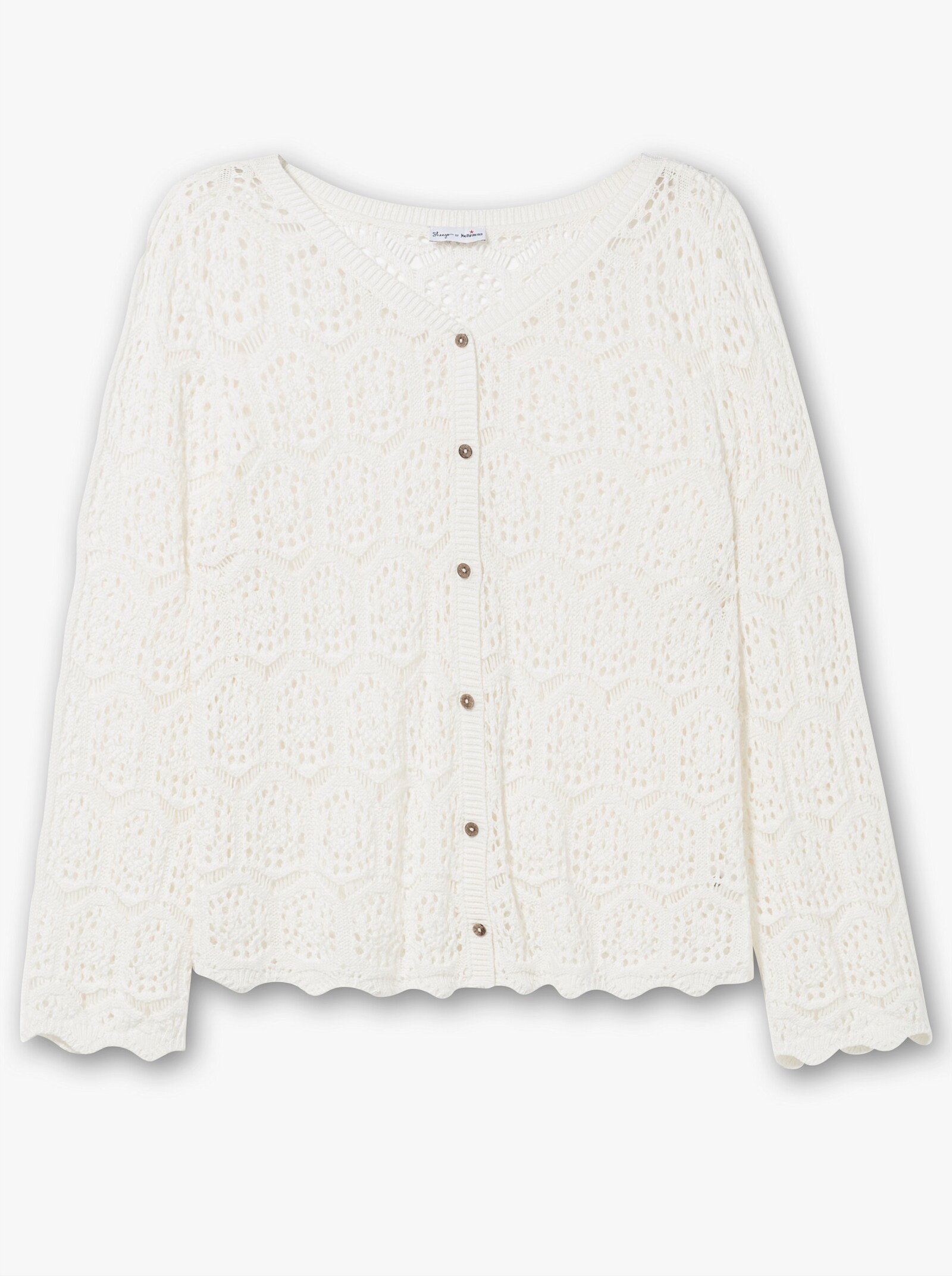 sheego by Joe Browns Strickjacke aus Häkelspitze - offwhite