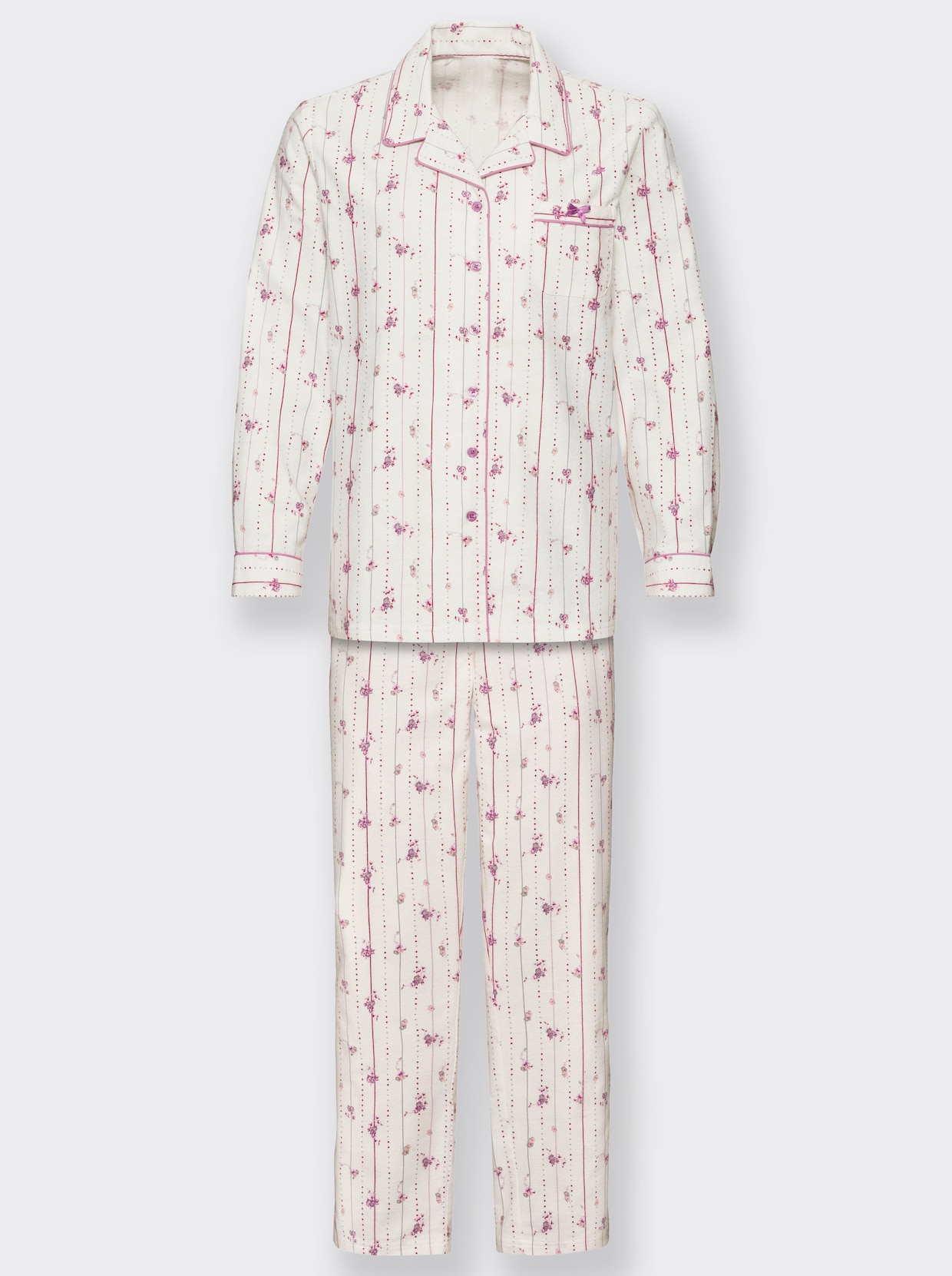 wäschepur Pyjama - weiß-rosé