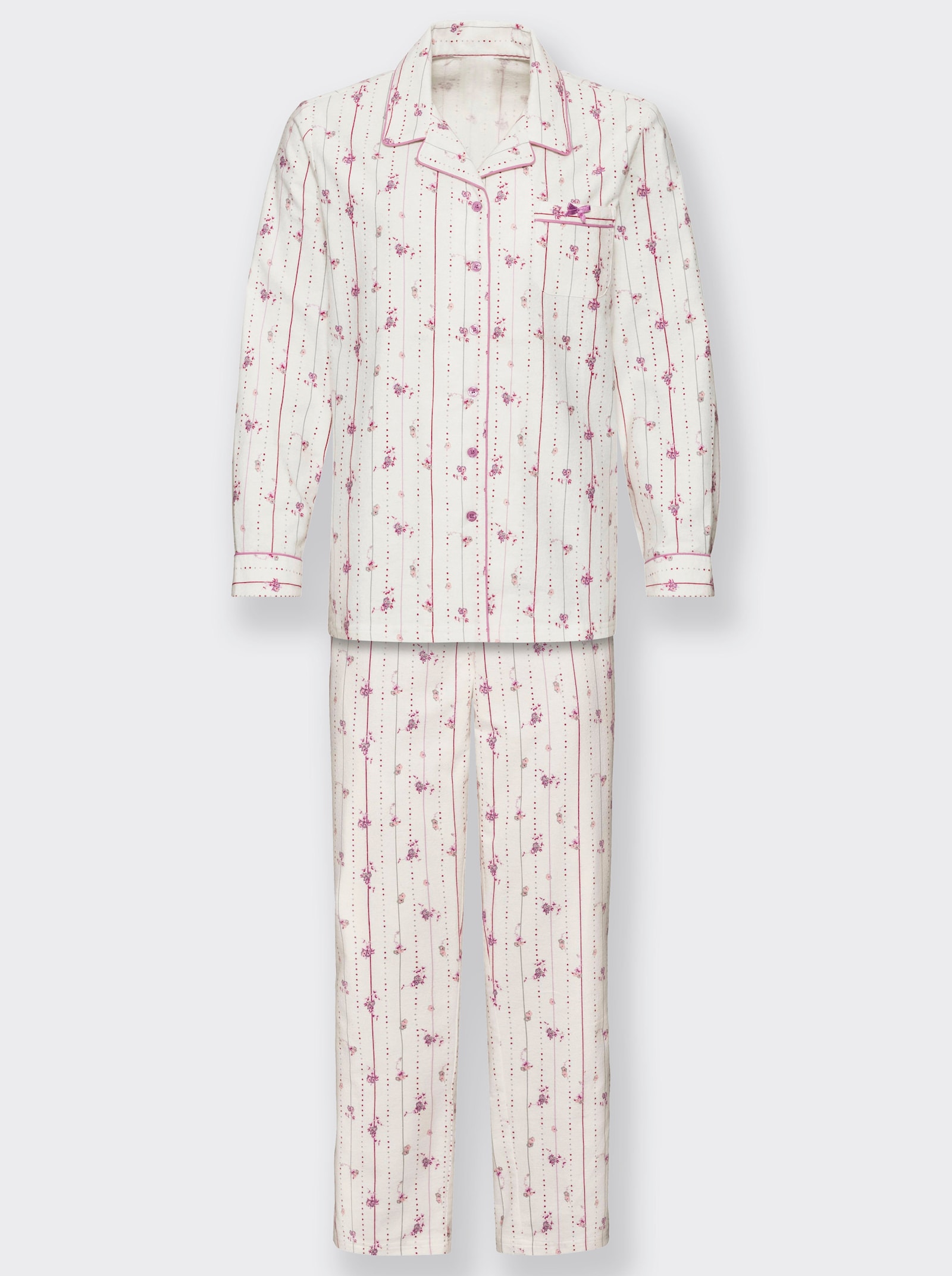 wäschepur Pyjama - weiß-rosé