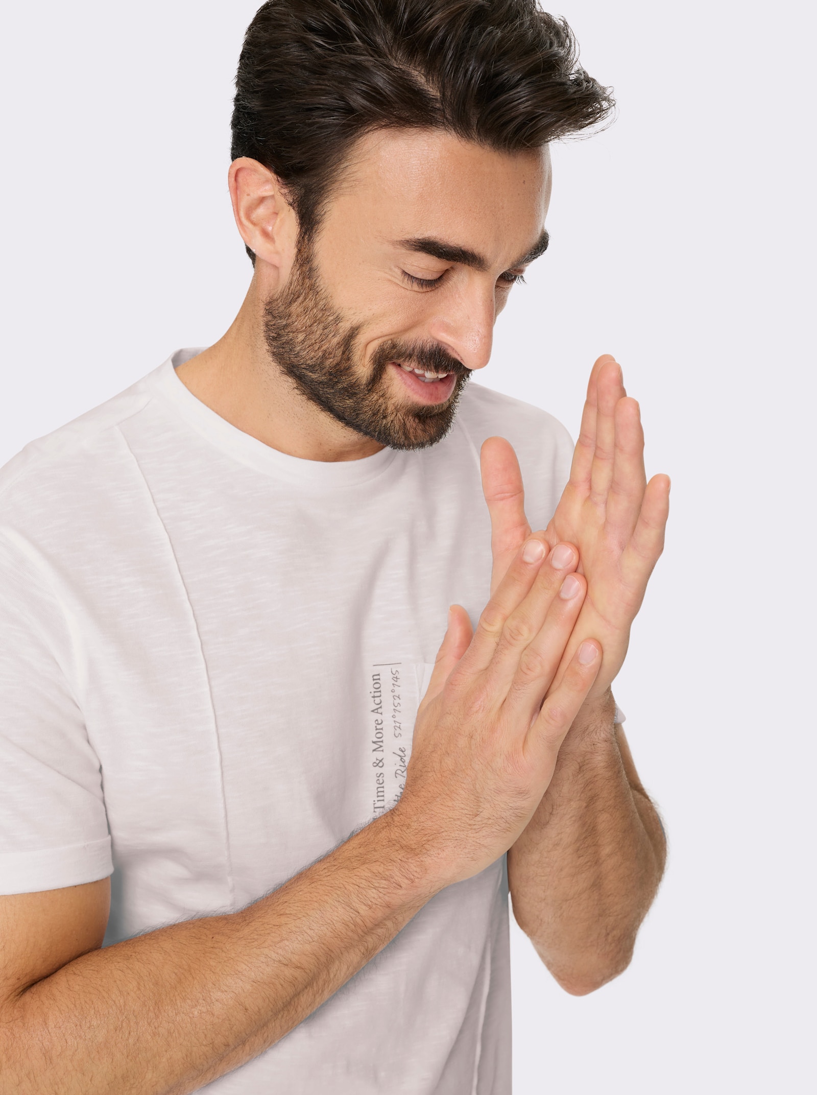 Marco Donati Shirt met korte mouwen en versiering, contrastkleurig - wit