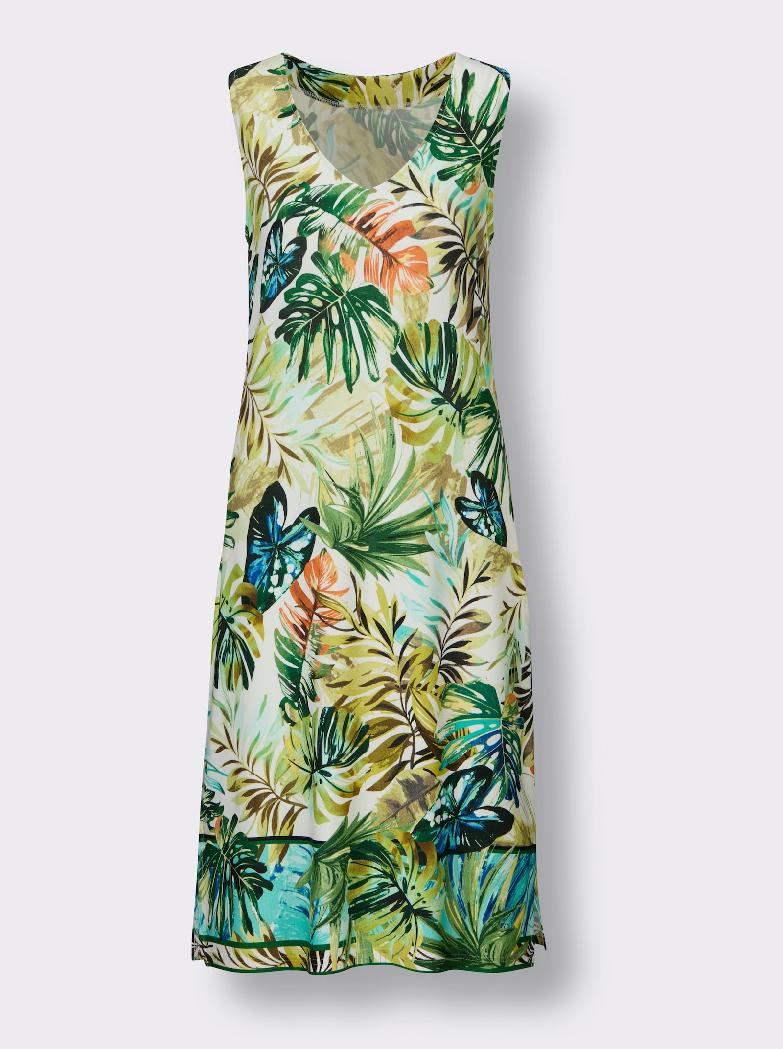 Comodo Sommerkleid - champagner-petrol-bedruckt