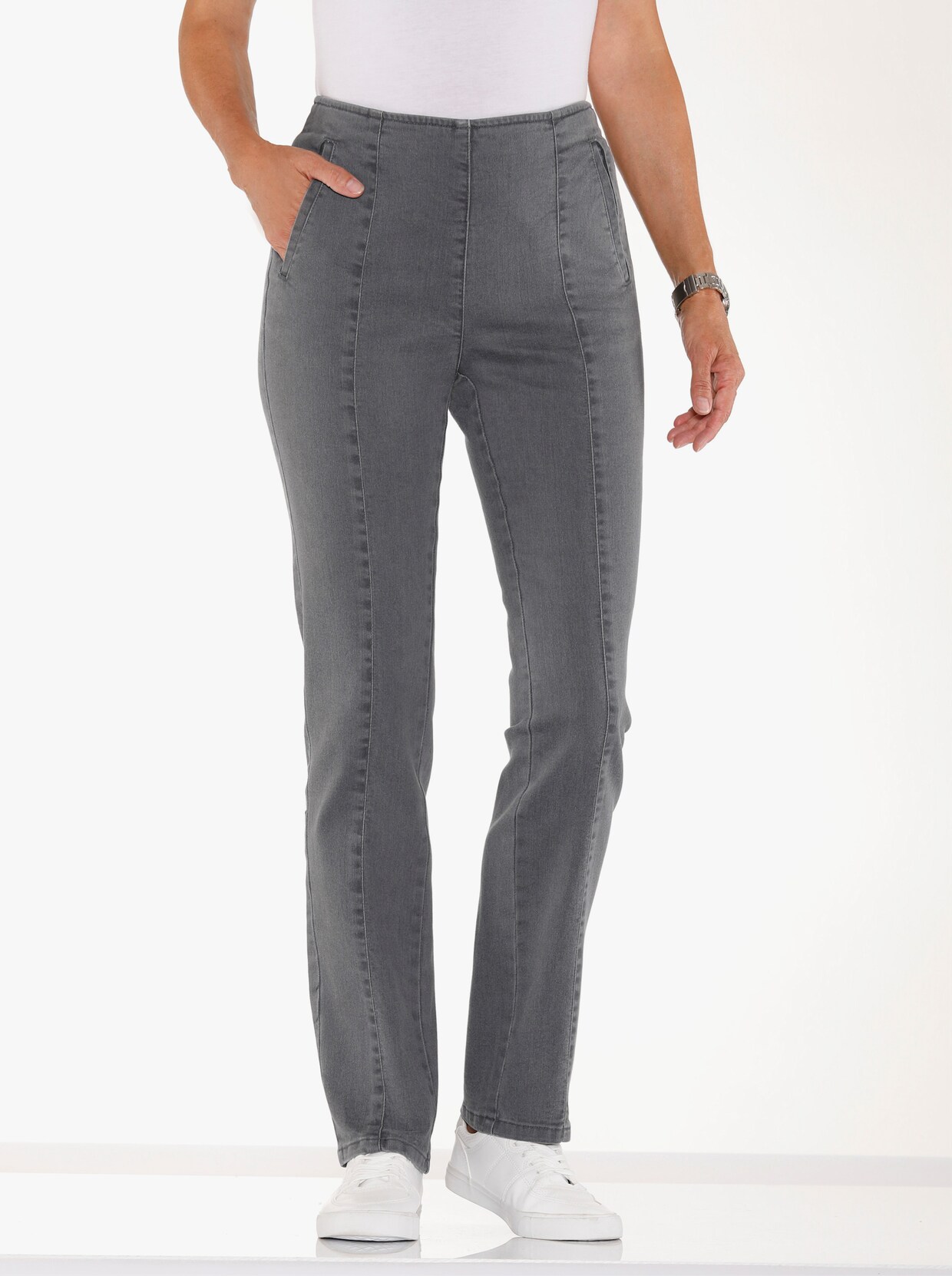 Jeans - grey-denim
