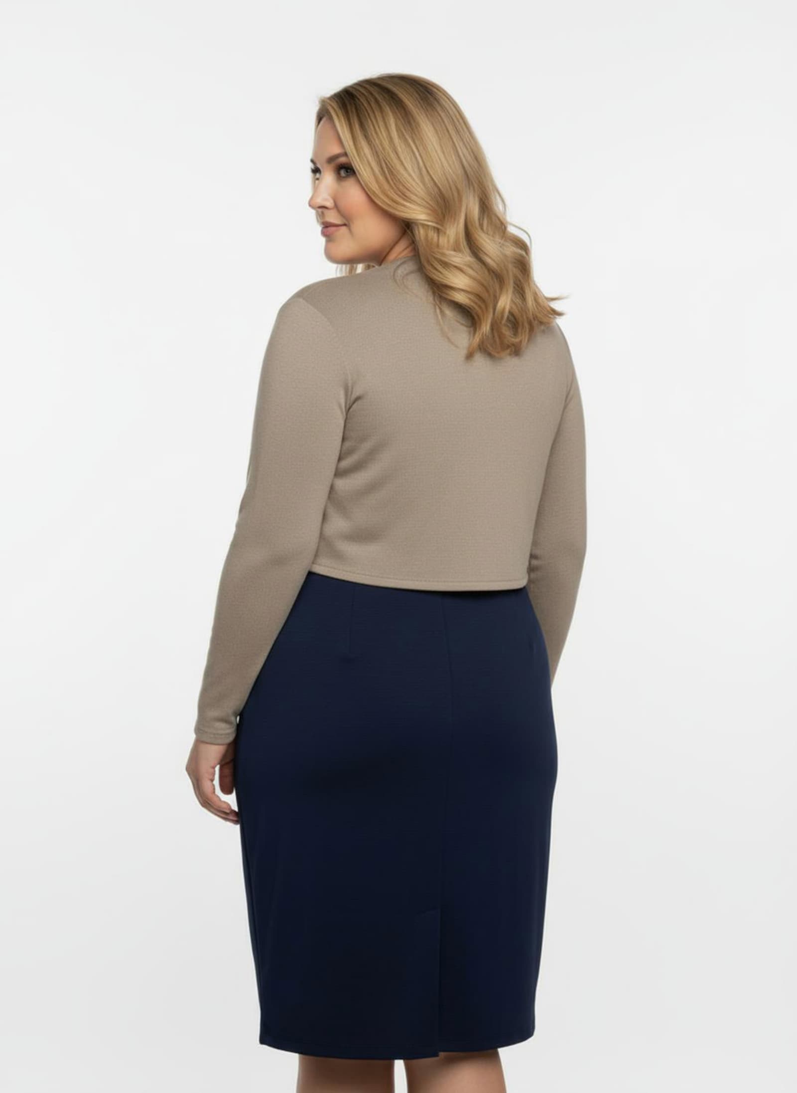 Bolero Feinstrick-Qualität, verschlusslos - sesam