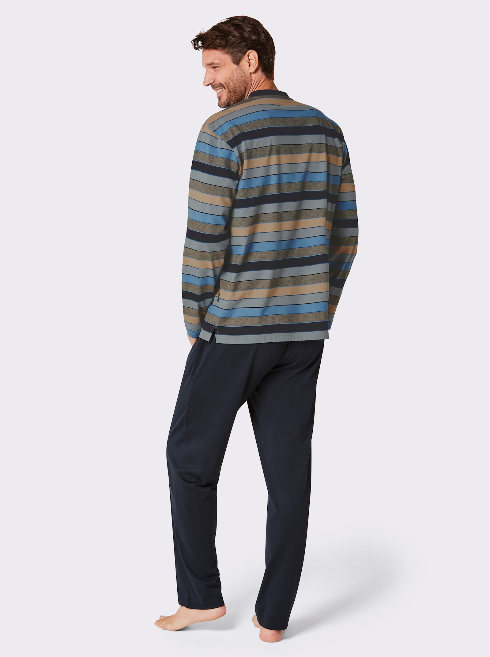 Hajo Pyžamo - námořnická modrá-béžová-proužek