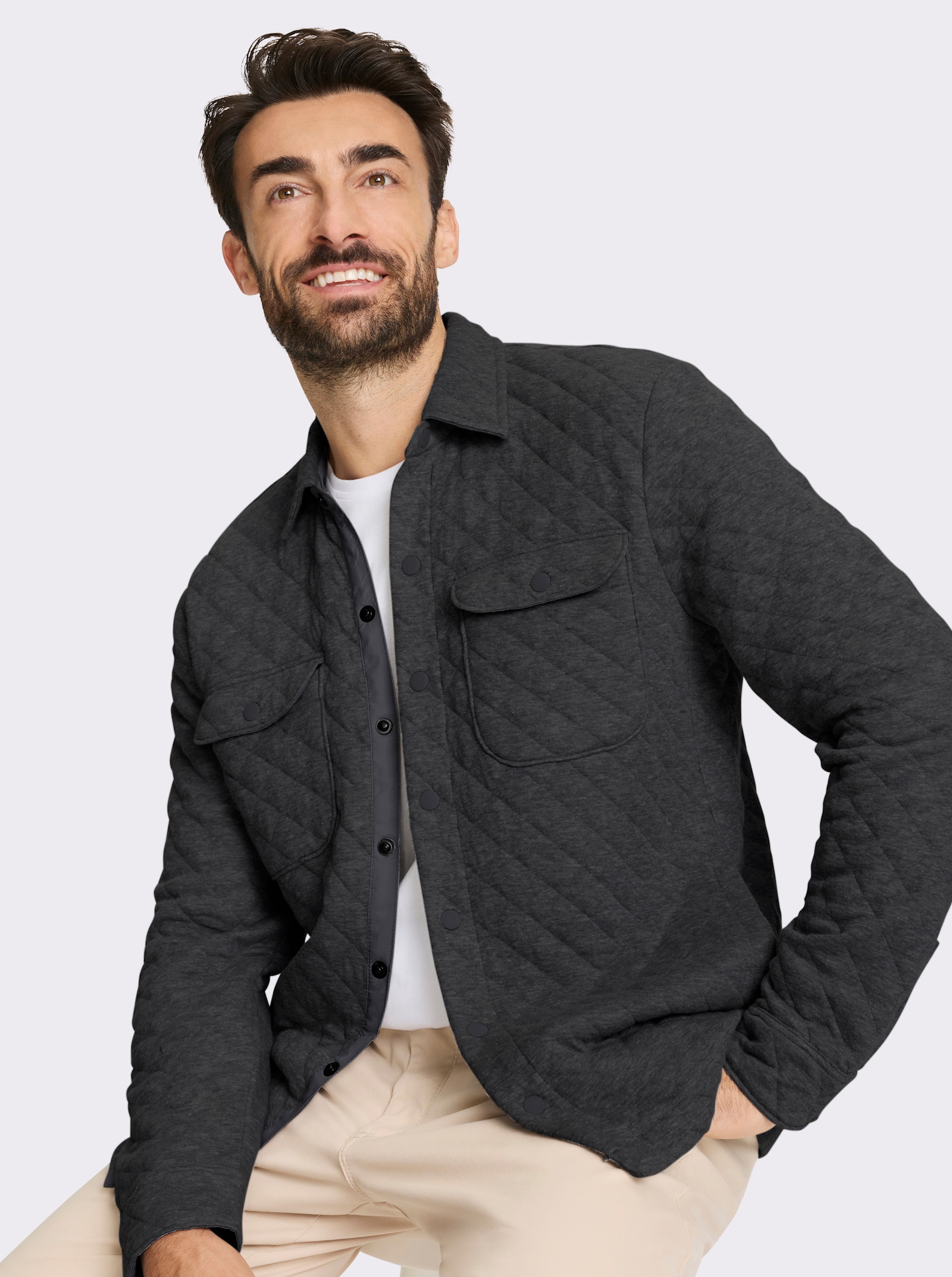 Marco Donati Jacke für die Übergangszeit, leicht wattiert - graphit-meliert