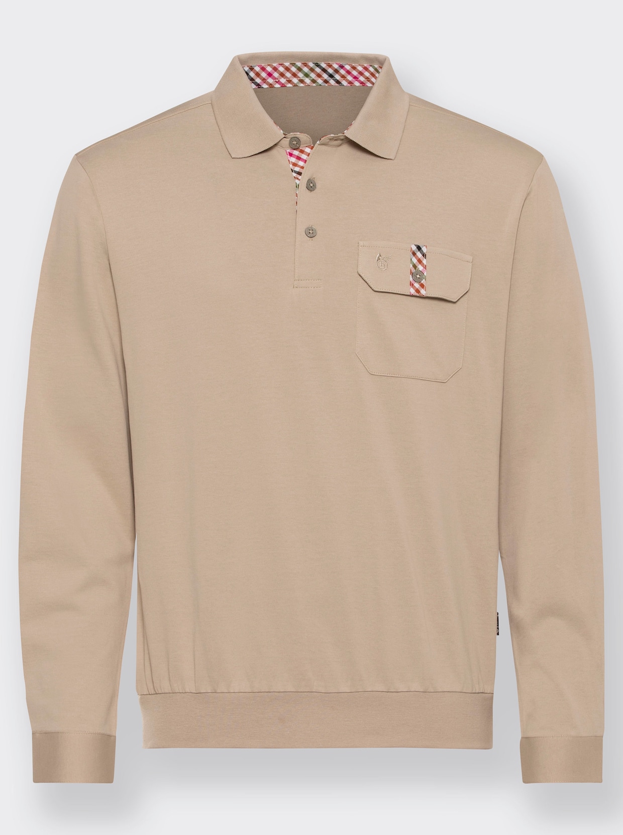 Hajo Langarm-Poloshirt - sesam