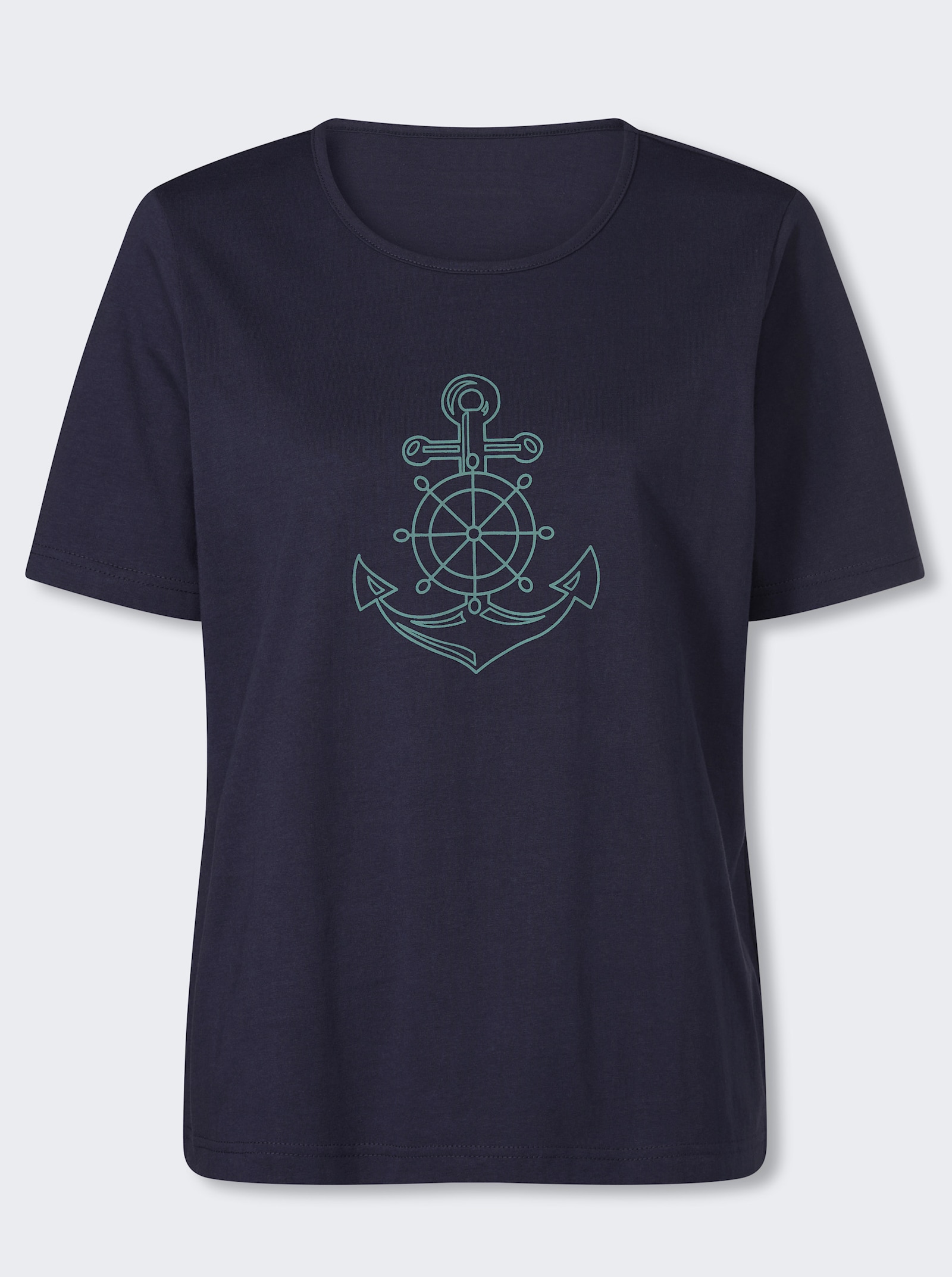 Shirt met korte mouwen en ankermotief - marine