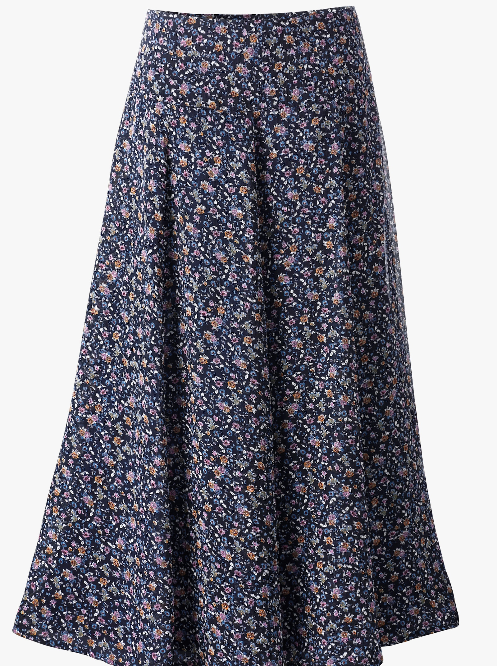 Maxirock in weiter Bahnenform - marine-bedruckt