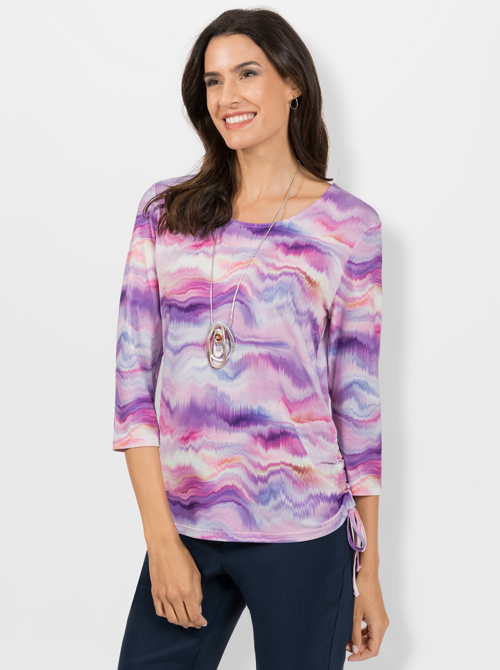 Print-Shirt im Digitaldruck - lila-orchidee-bedruckt