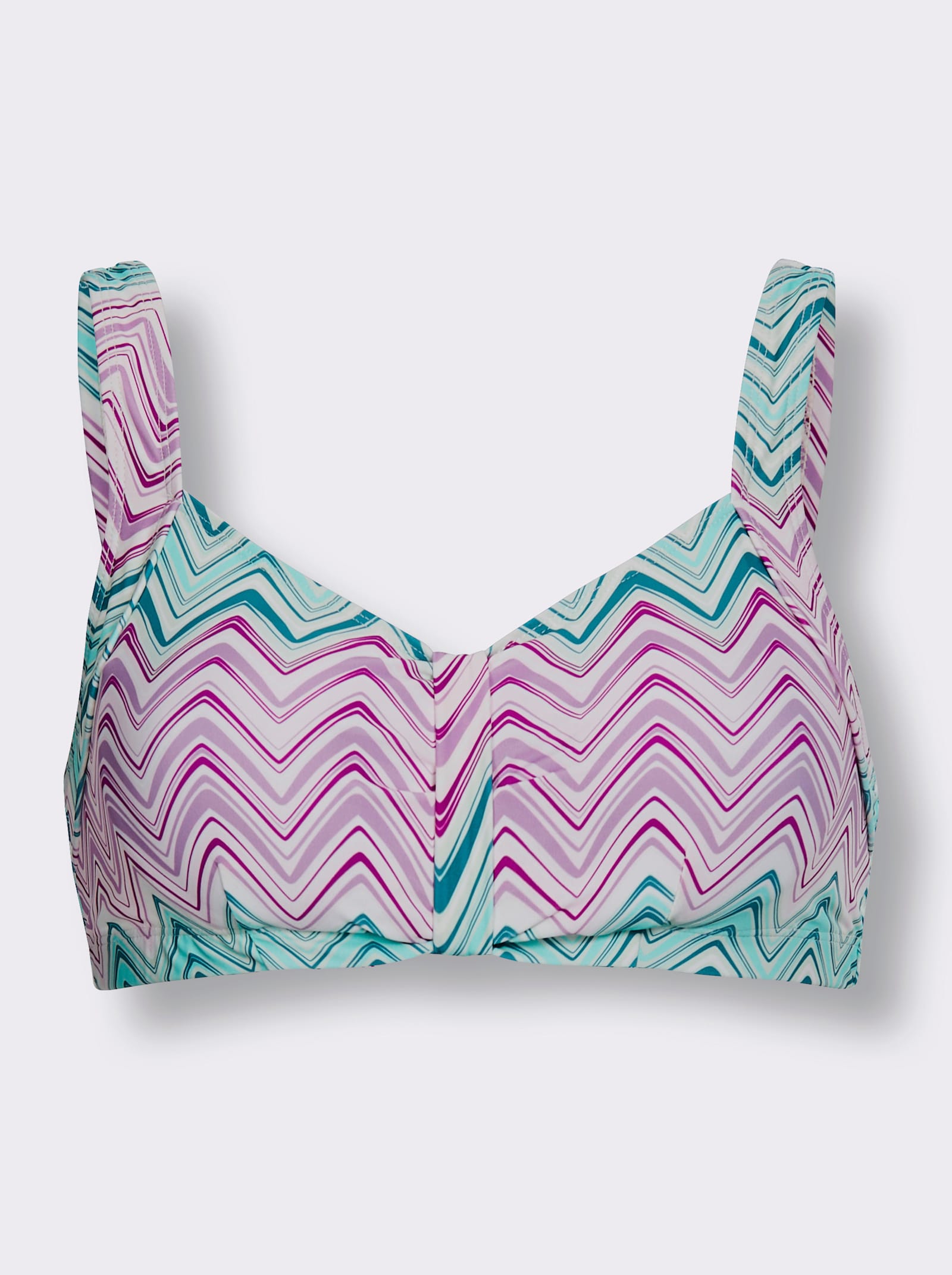 feel good Bikini-Oberteil mit Raffung - topas-magenta-bedruckt