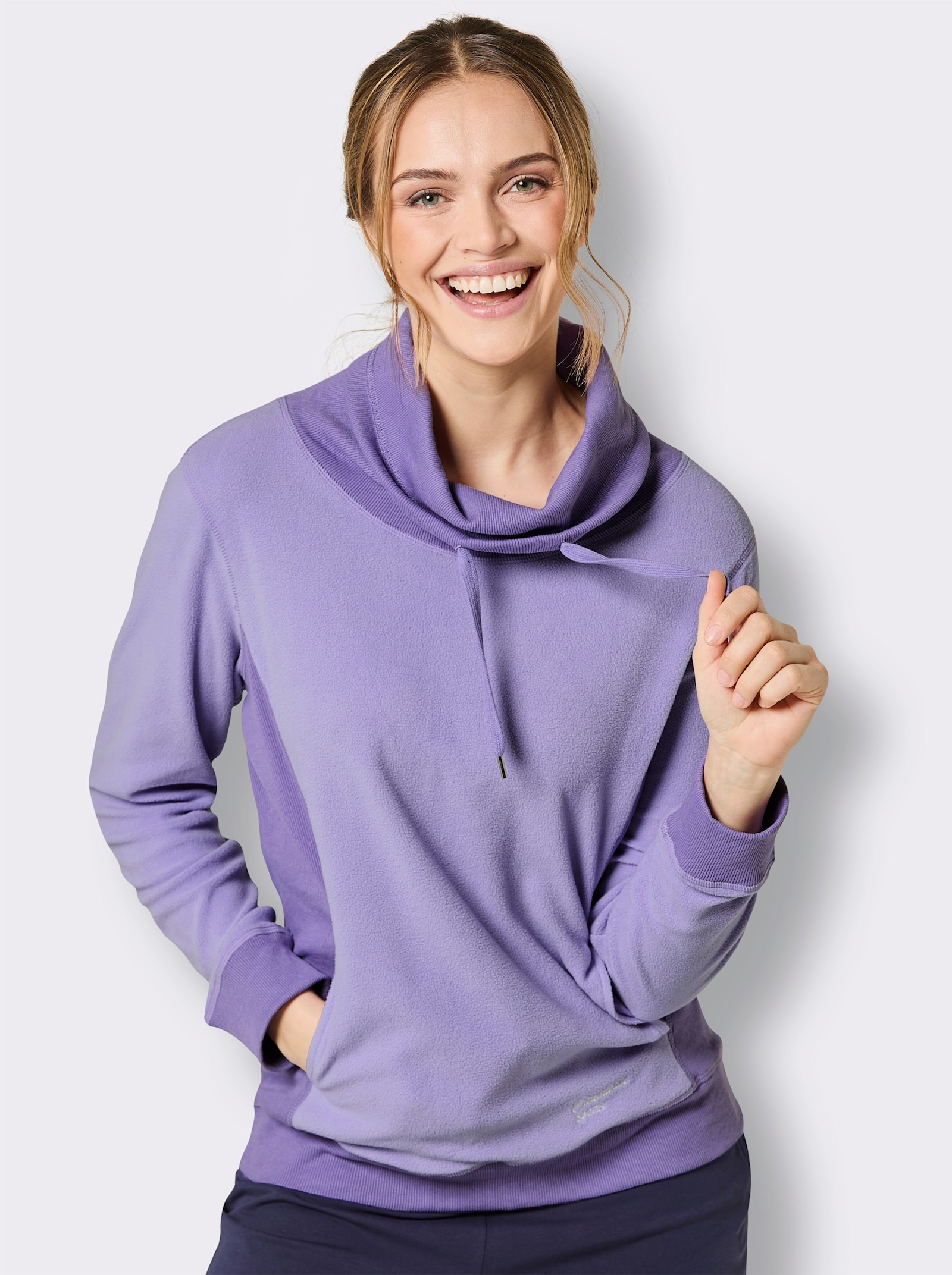 Catamaran Sports Fleeceshirt mit Nahttaschen - lavendel