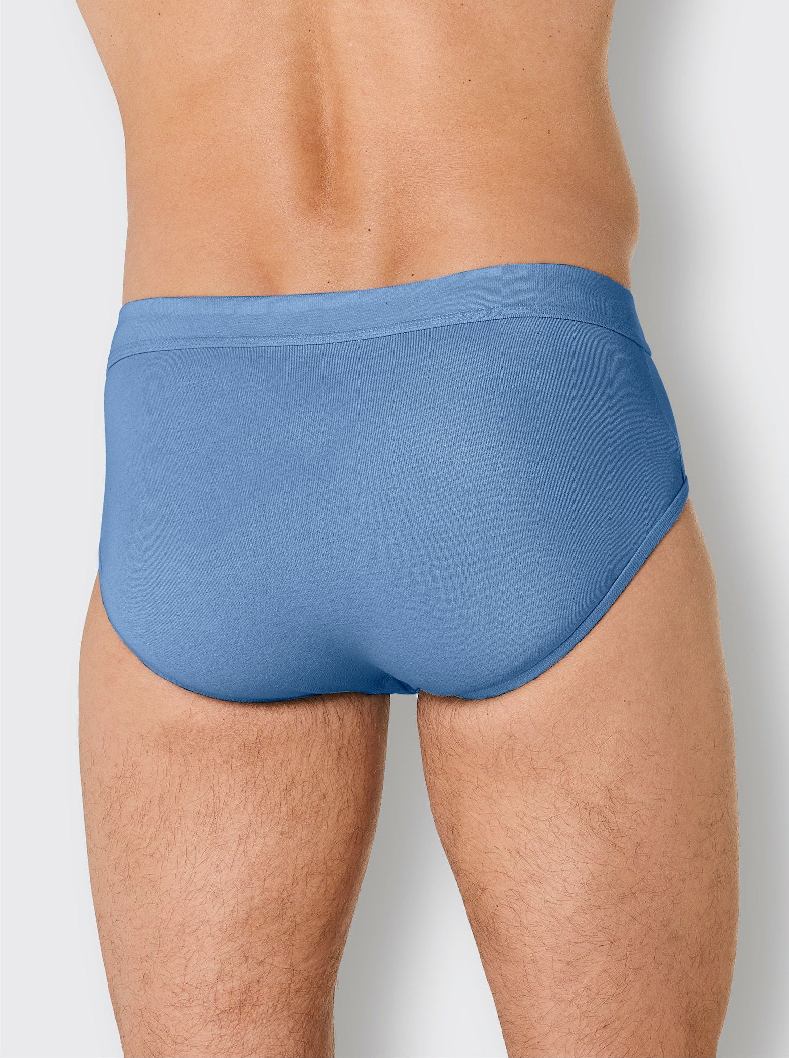 wäschepur men Slips - mittelblau + mittelblau-bedruckt