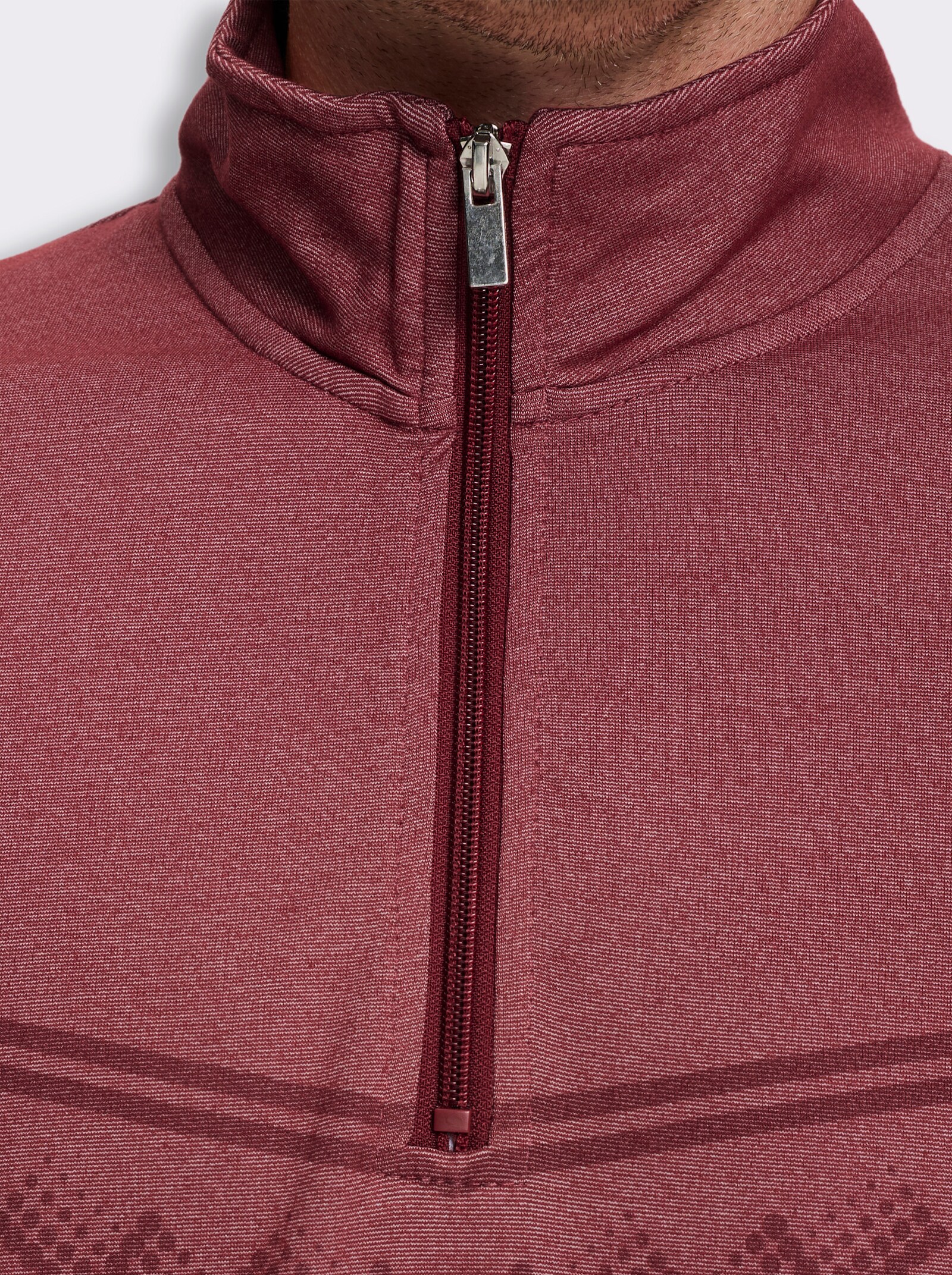 Catamaran Sports Funktionsshirt mit Reißverschluss - dunkelrot-meliert