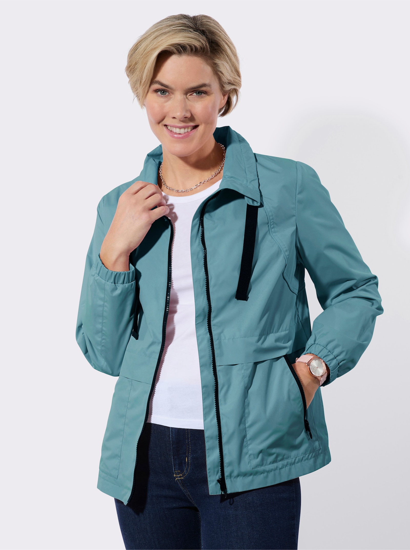 Übergangsjacke mit Kontrasten - ozean