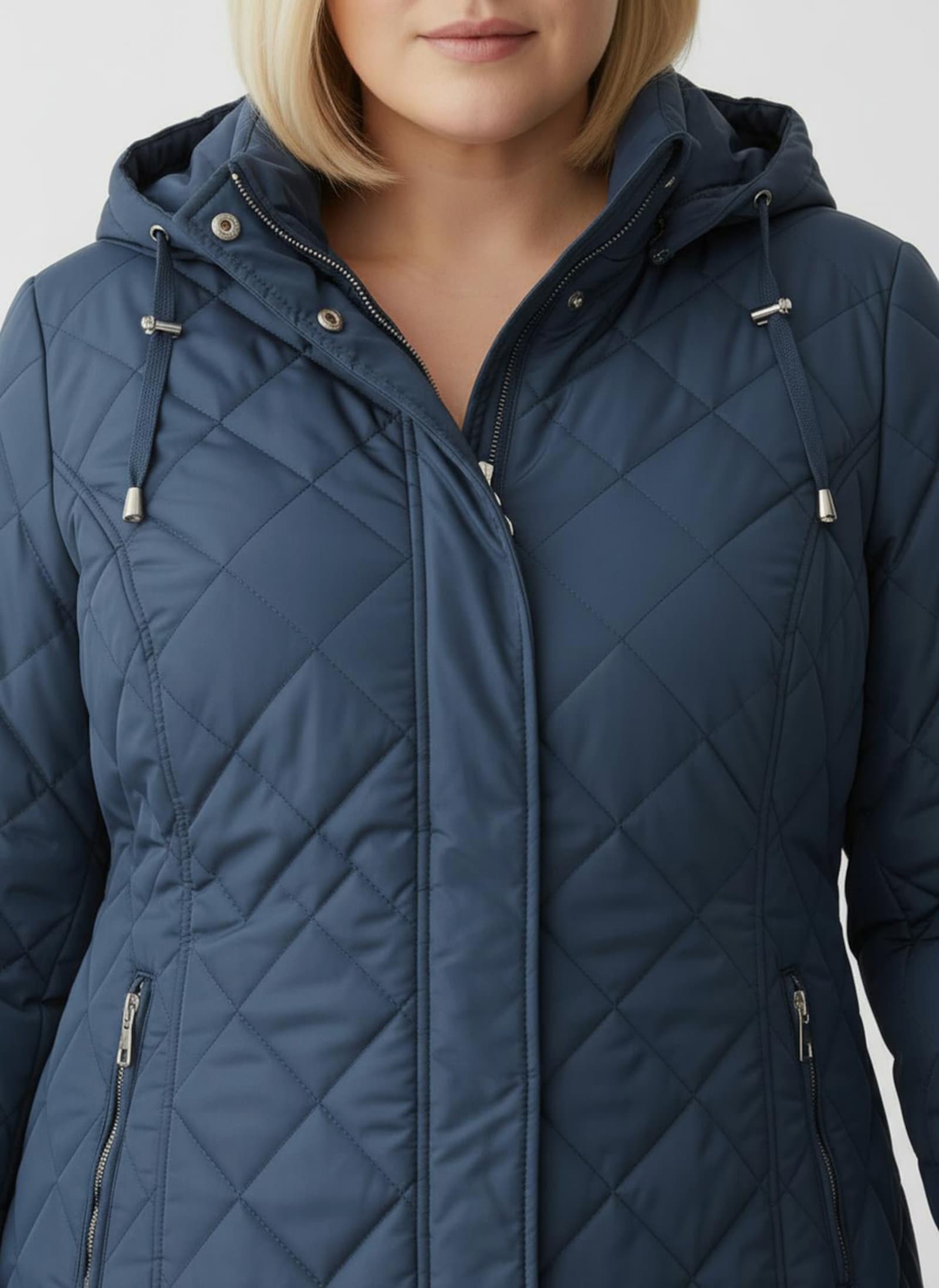 Steppjacke mit knöpfbarer Innentasche - dunkelblau