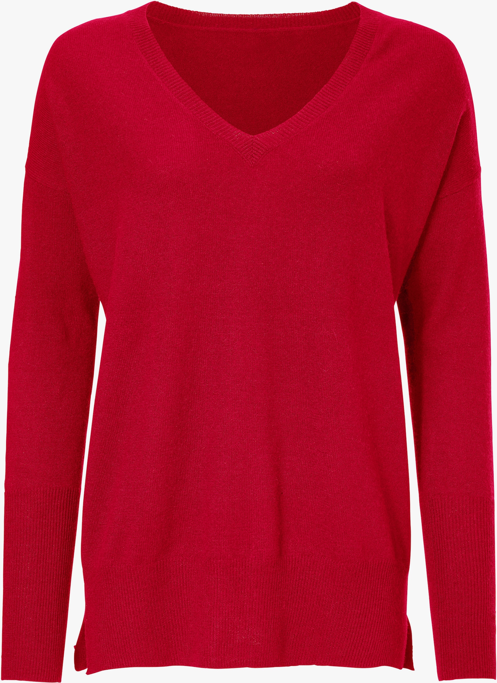 heine Kaschmirpullover mit V-Ausschnitt - rot