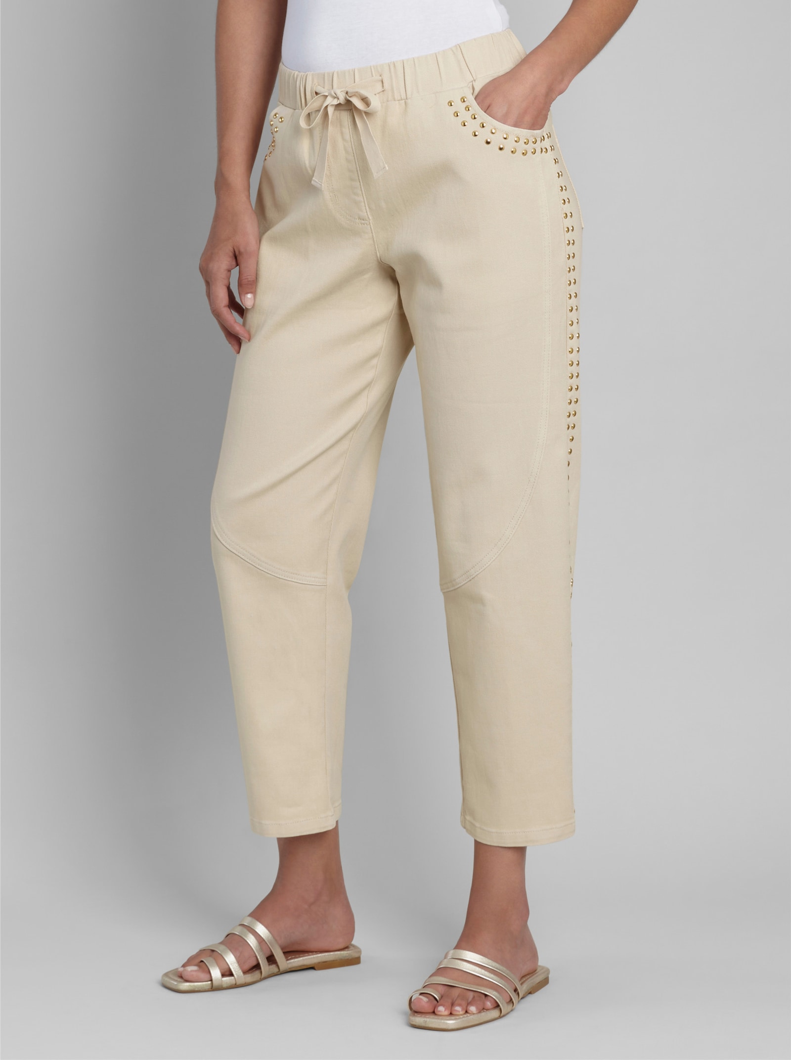 heine Hose in Barrel-Form - sand