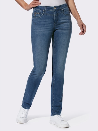 5-Pocket-Jeans mit v-förmigem Sattel vorne - blue-stone-washed