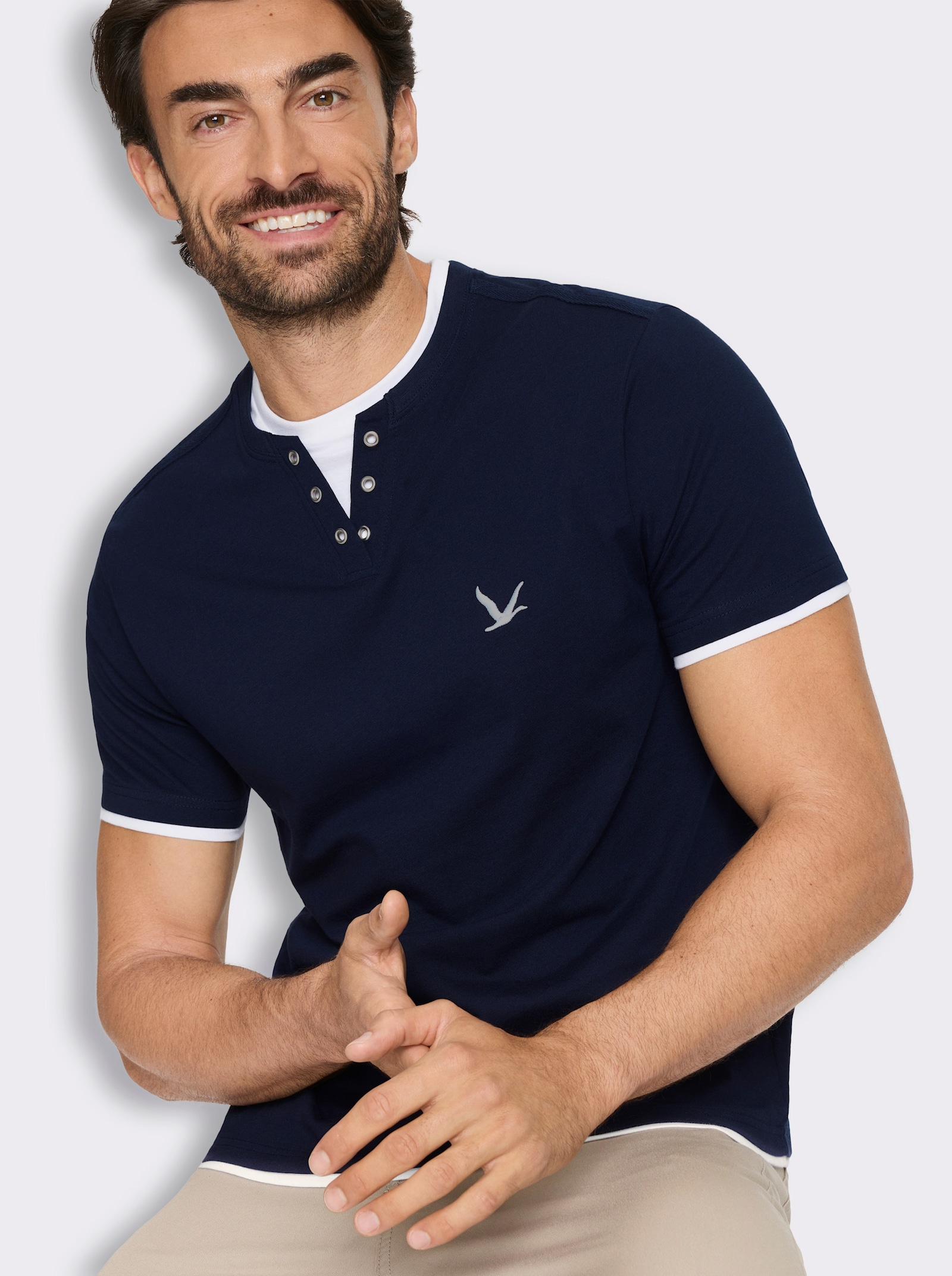 Kurzarmshirt im Doppelpack - marine + anthrazit