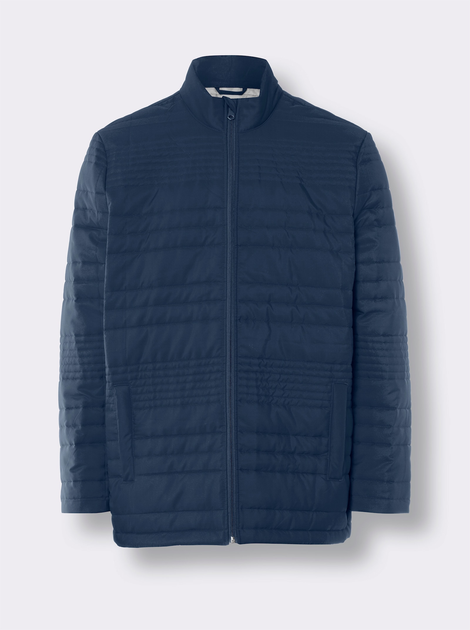 Steppjacke mit Tunnelzug im Saum - dunkelblau