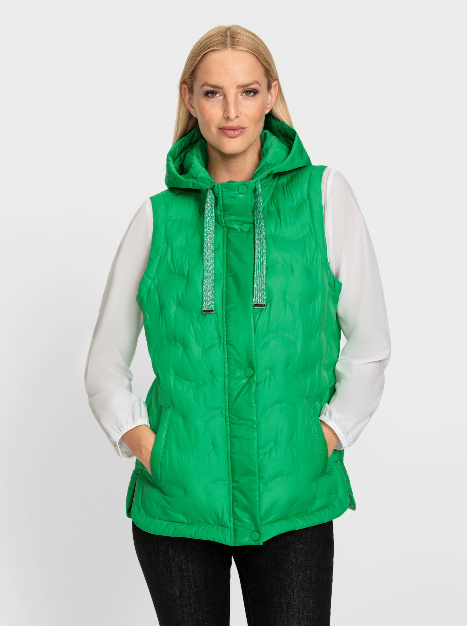 heine Bodywarmer met capuchon - grasgroen