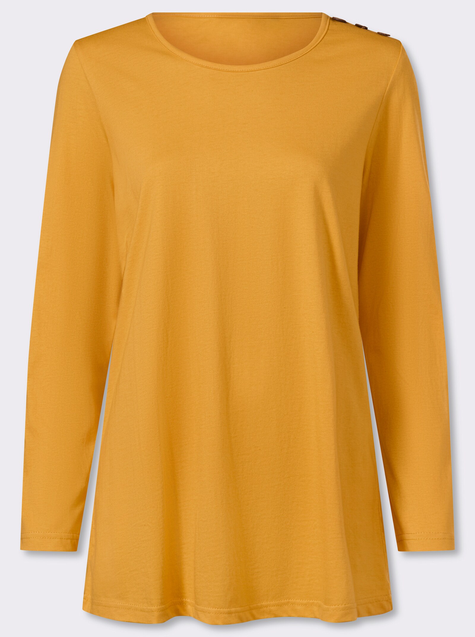 Longshirt mit Zierknöpfen - ocker
