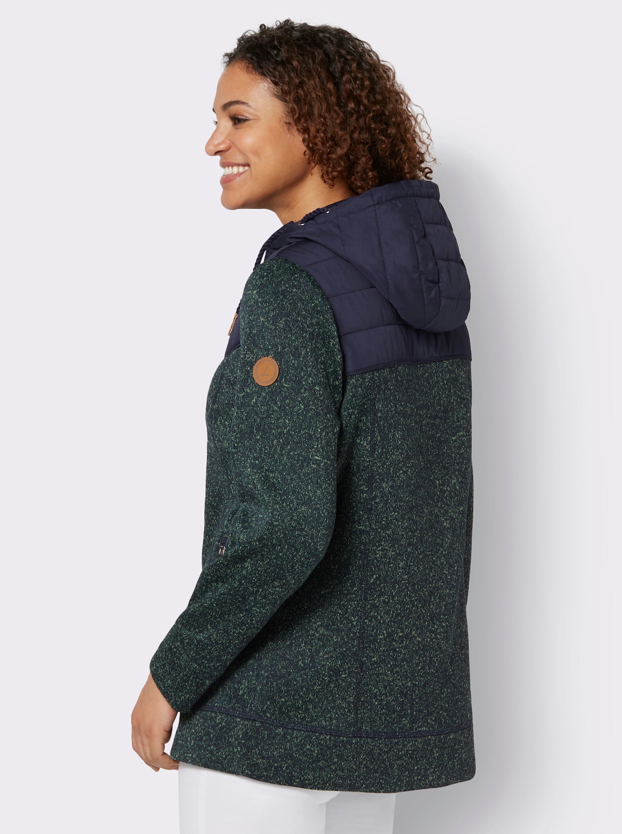 Fleece-Jacke - apfel-marine-meliert