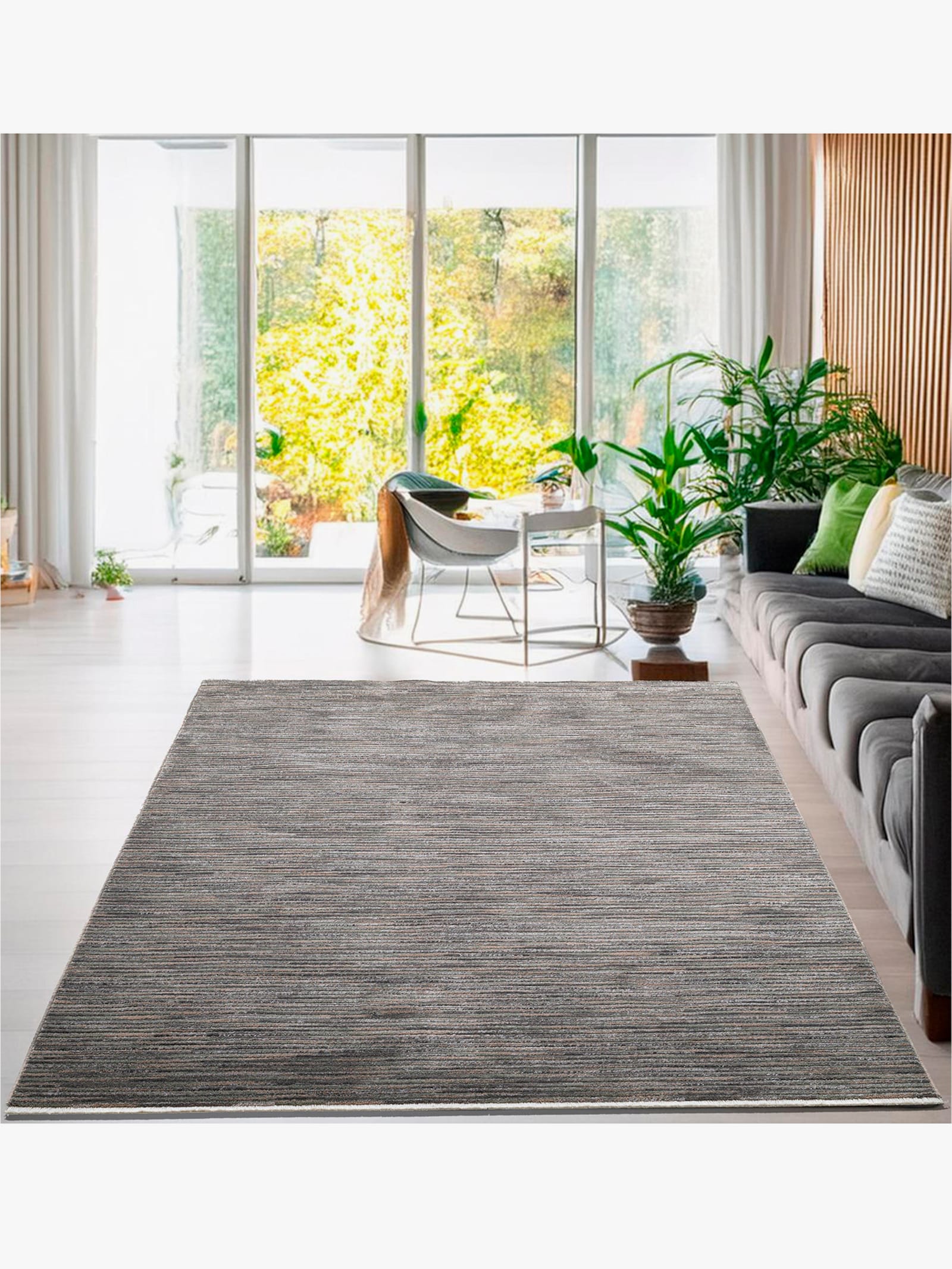 Theko Teppich - dunkelgrau-meliert