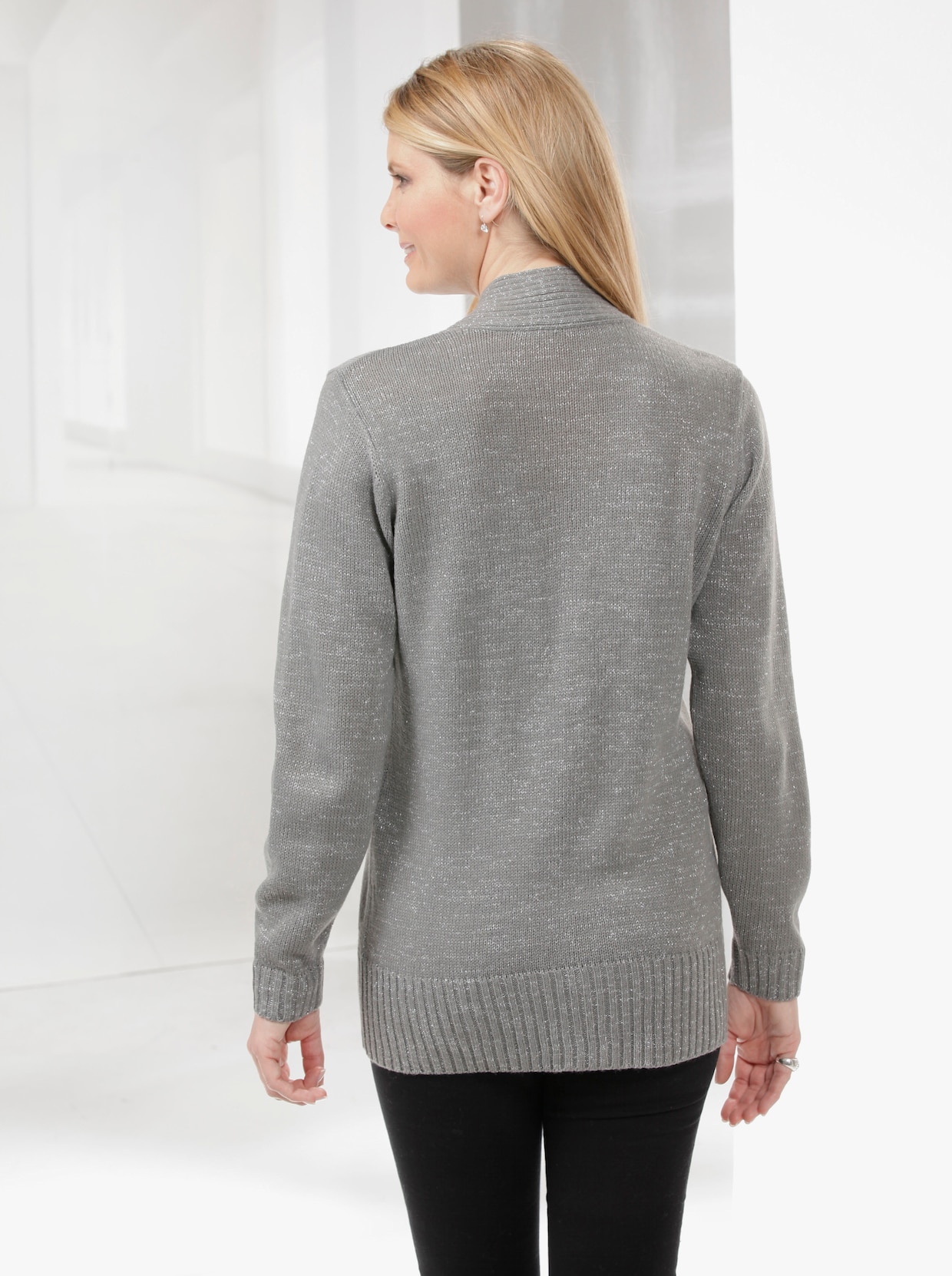 2-in-1-pullover - grijs gemêleerd