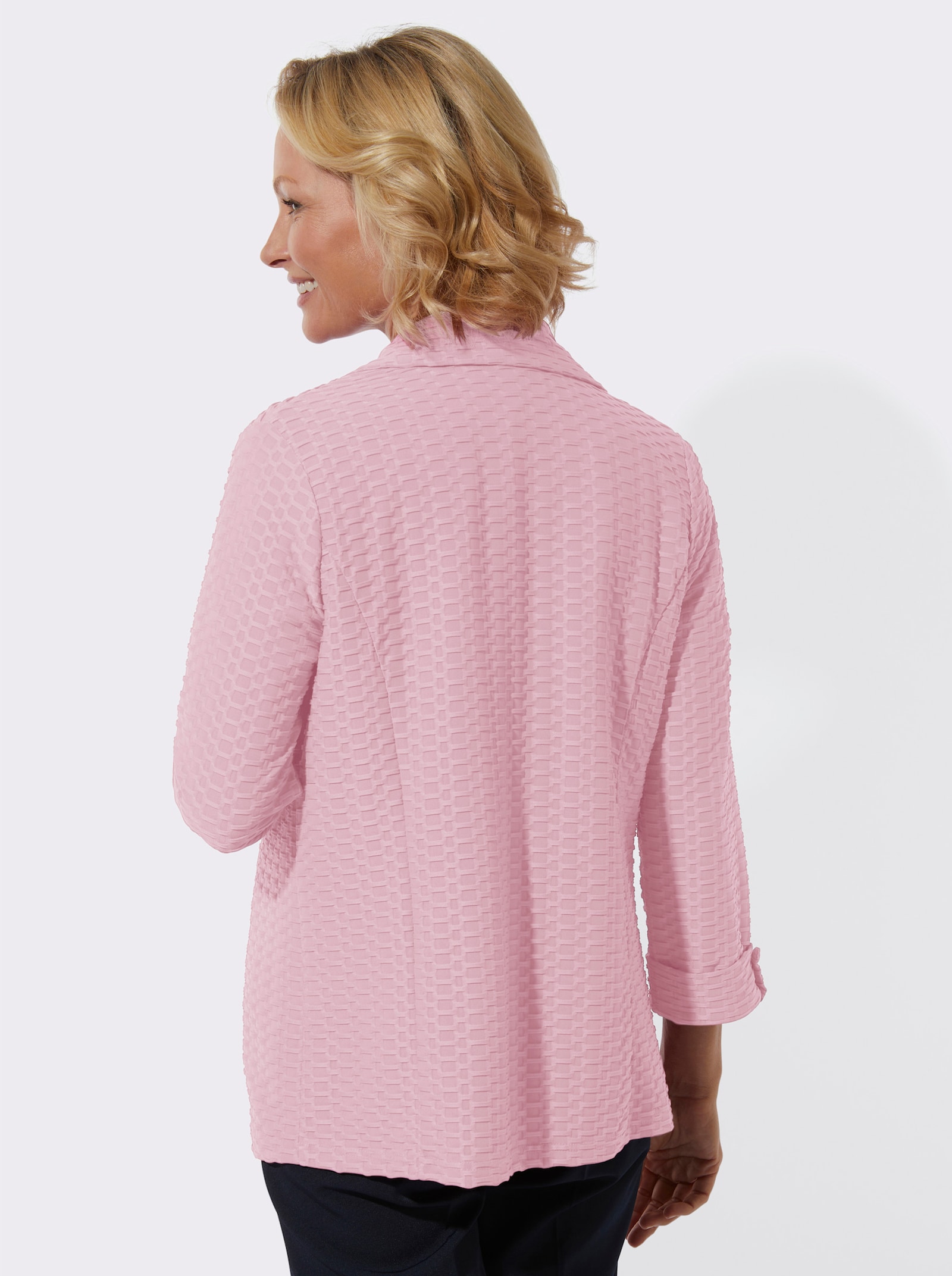 Shirtjacke in pflegeleichter Struktur-Qualität - rosé