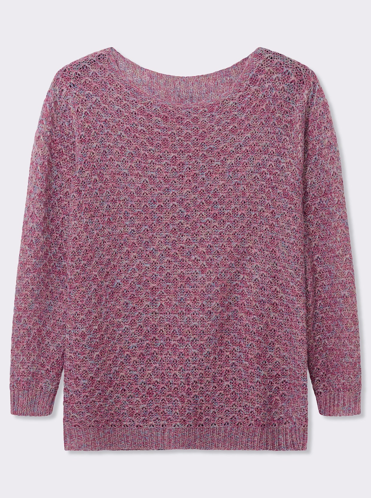 Rundhalspullover mit Multicolor-Garn - fuchsia-gemustert