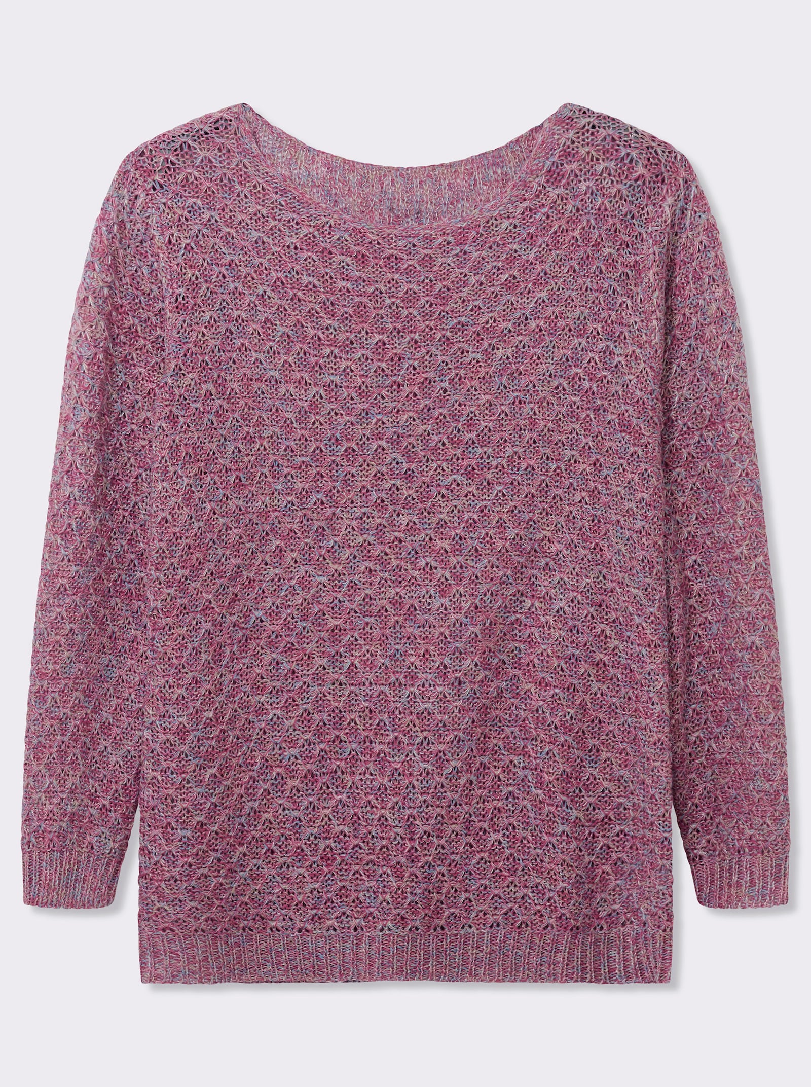 Rundhalspullover mit Multicolor-Garn - fuchsia-gemustert