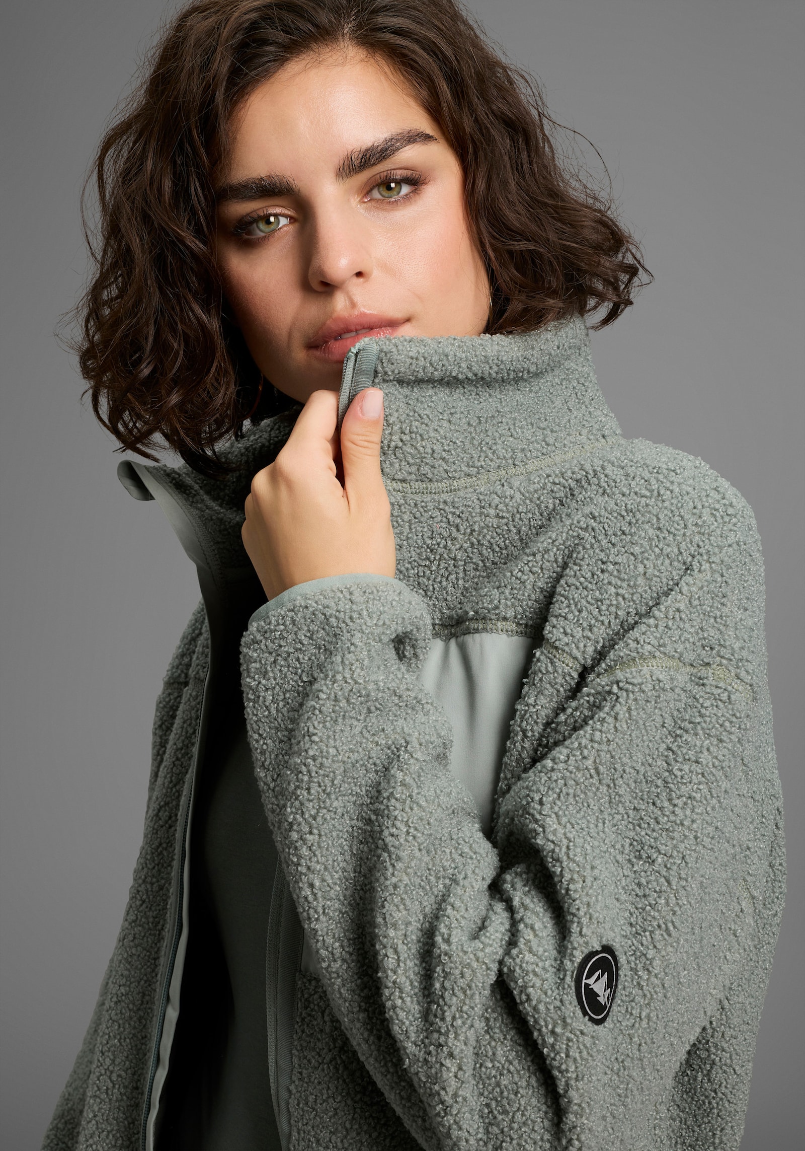 Polarino Fleecejacke - grau-grün