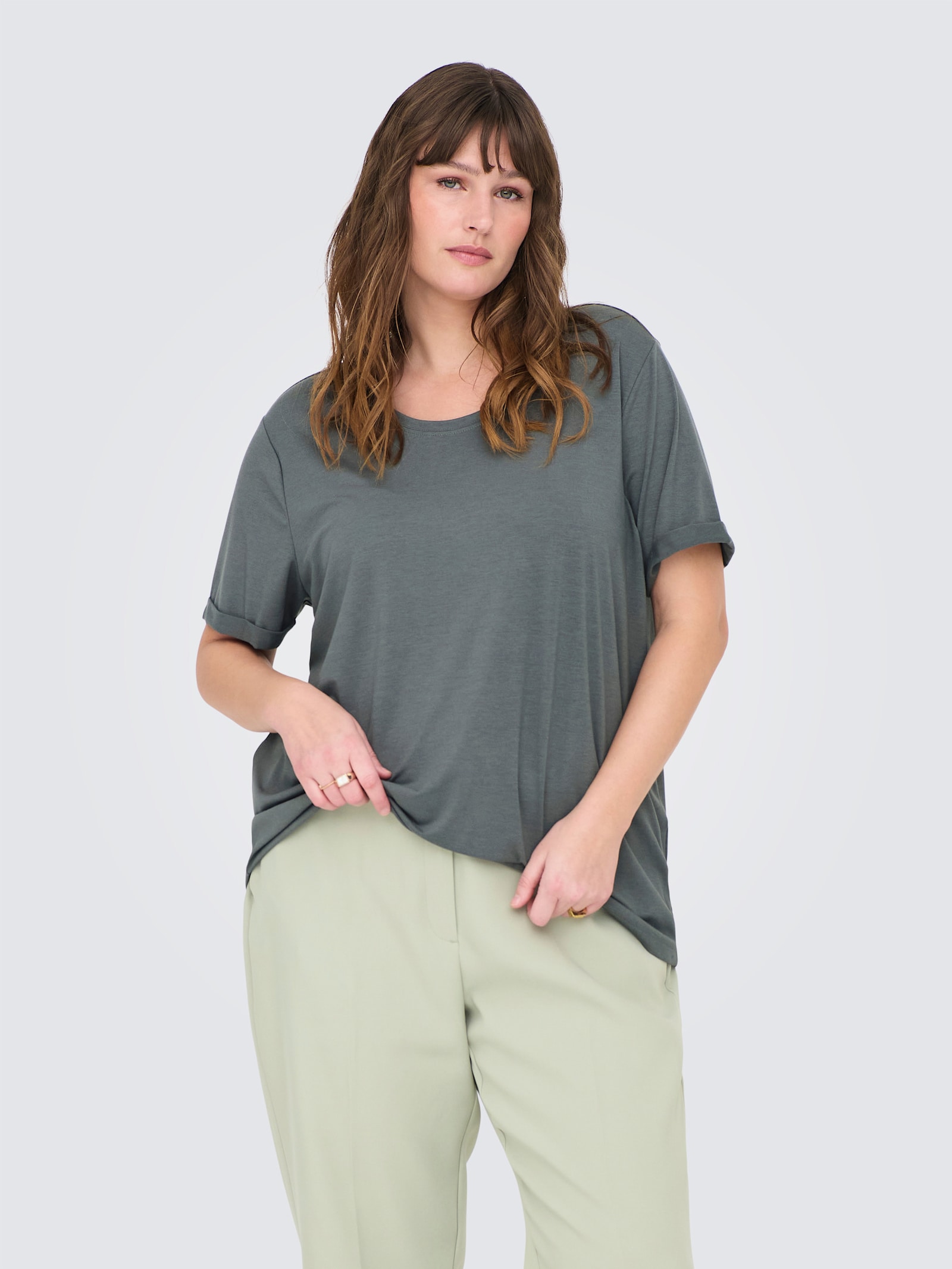 ONLY CARMAKOMA Kurzarmshirt - balsam green