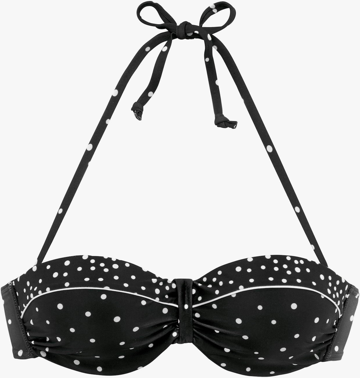 LASCANA haut de bikini bandeau à armatures - noir-blanc
