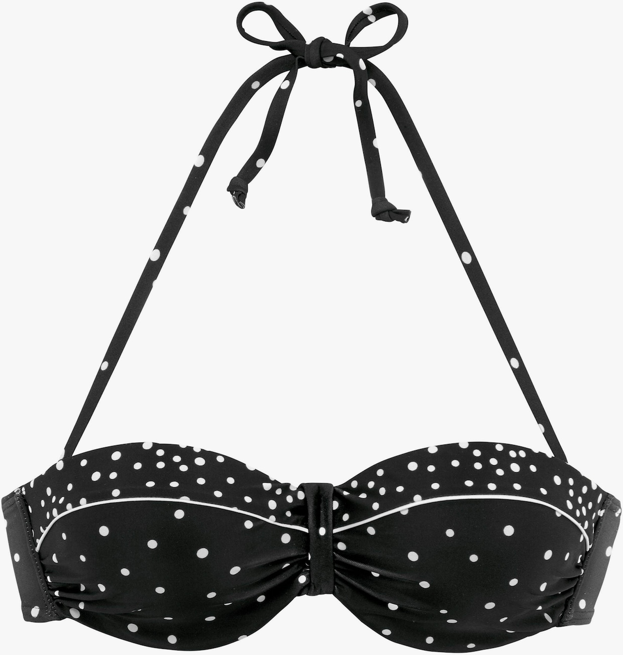 LASCANA Bügel-Bandeau-Bikini-Top - schwarz-weiss