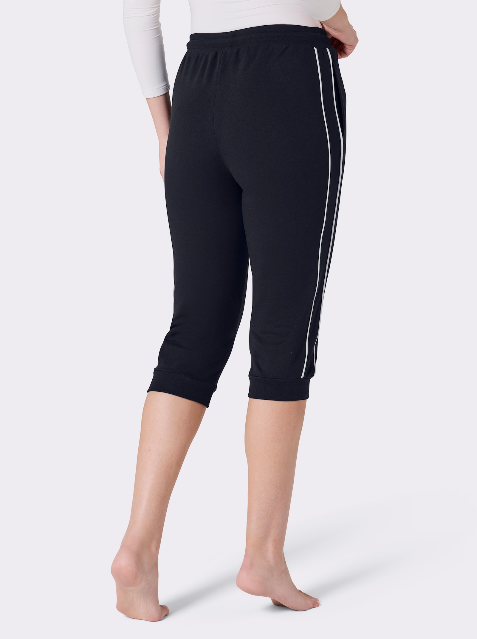 feel good Caprihose mit Bündchen - marine-weiß