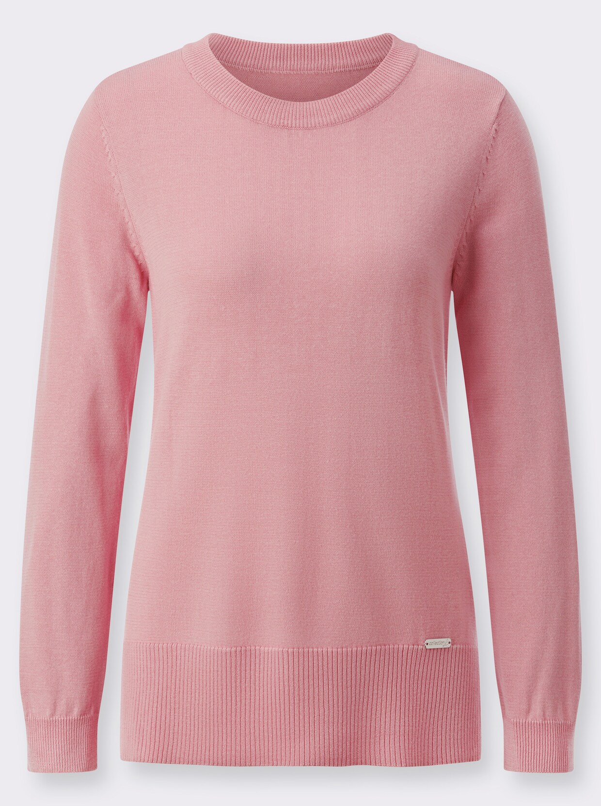 Pullover met ronde hals - rozenkwarts