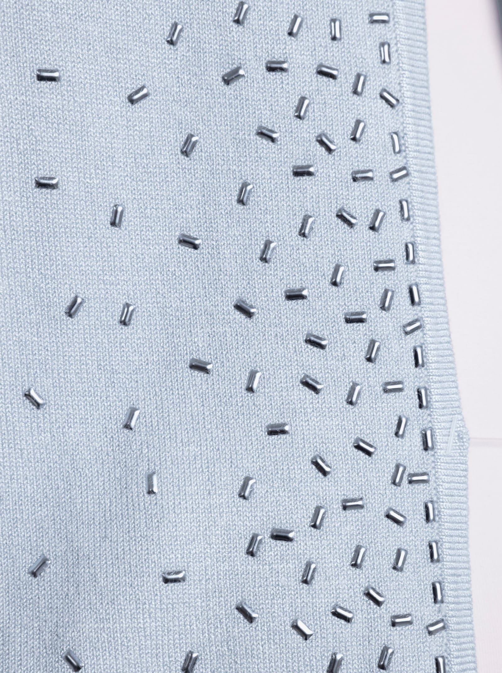 Feinstrickjacke mit kleinen Glitzersteinchen - hellblau