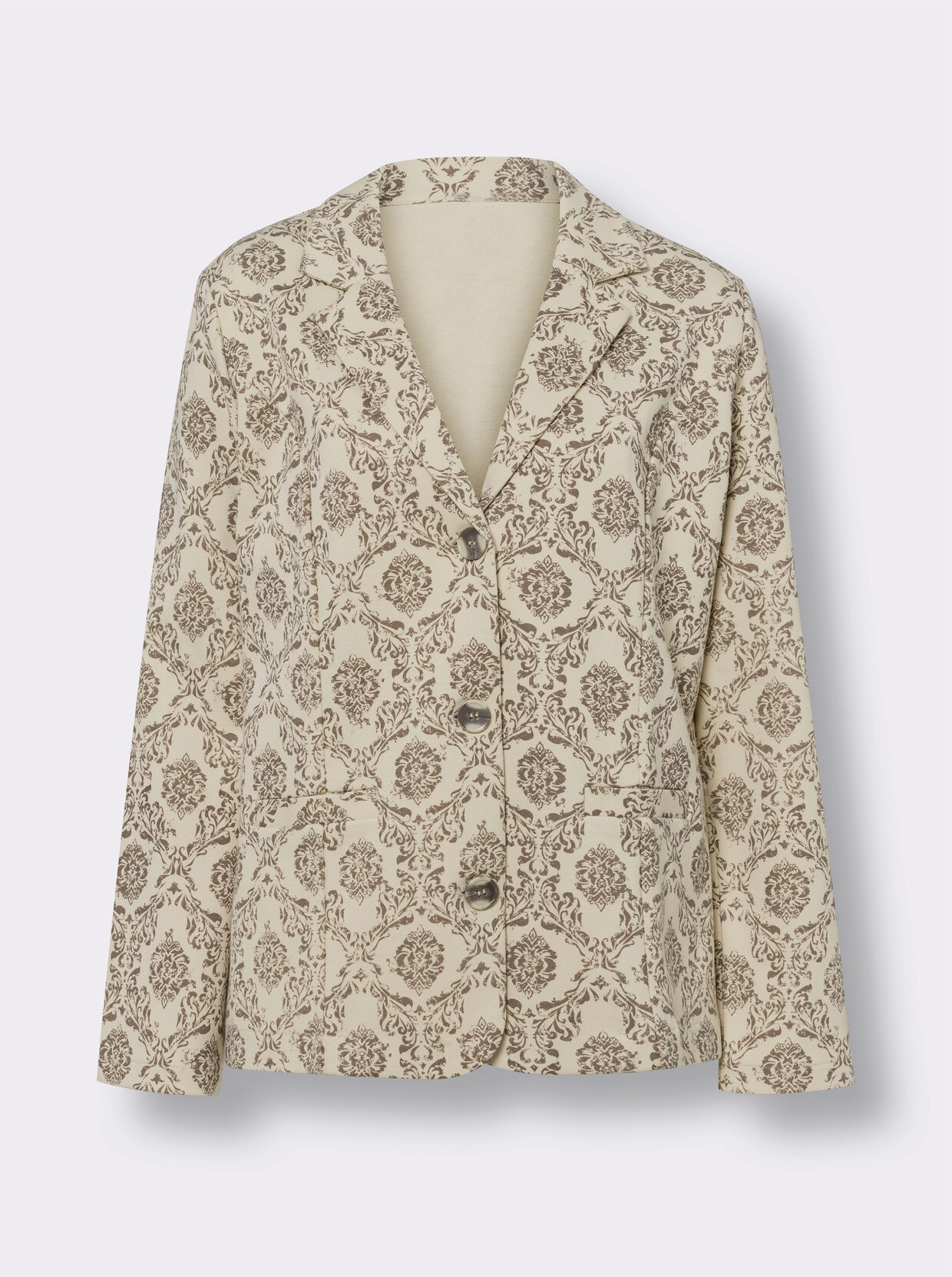 heine Jerseyblazer - sand-dunkeltaupe-bedruckt
