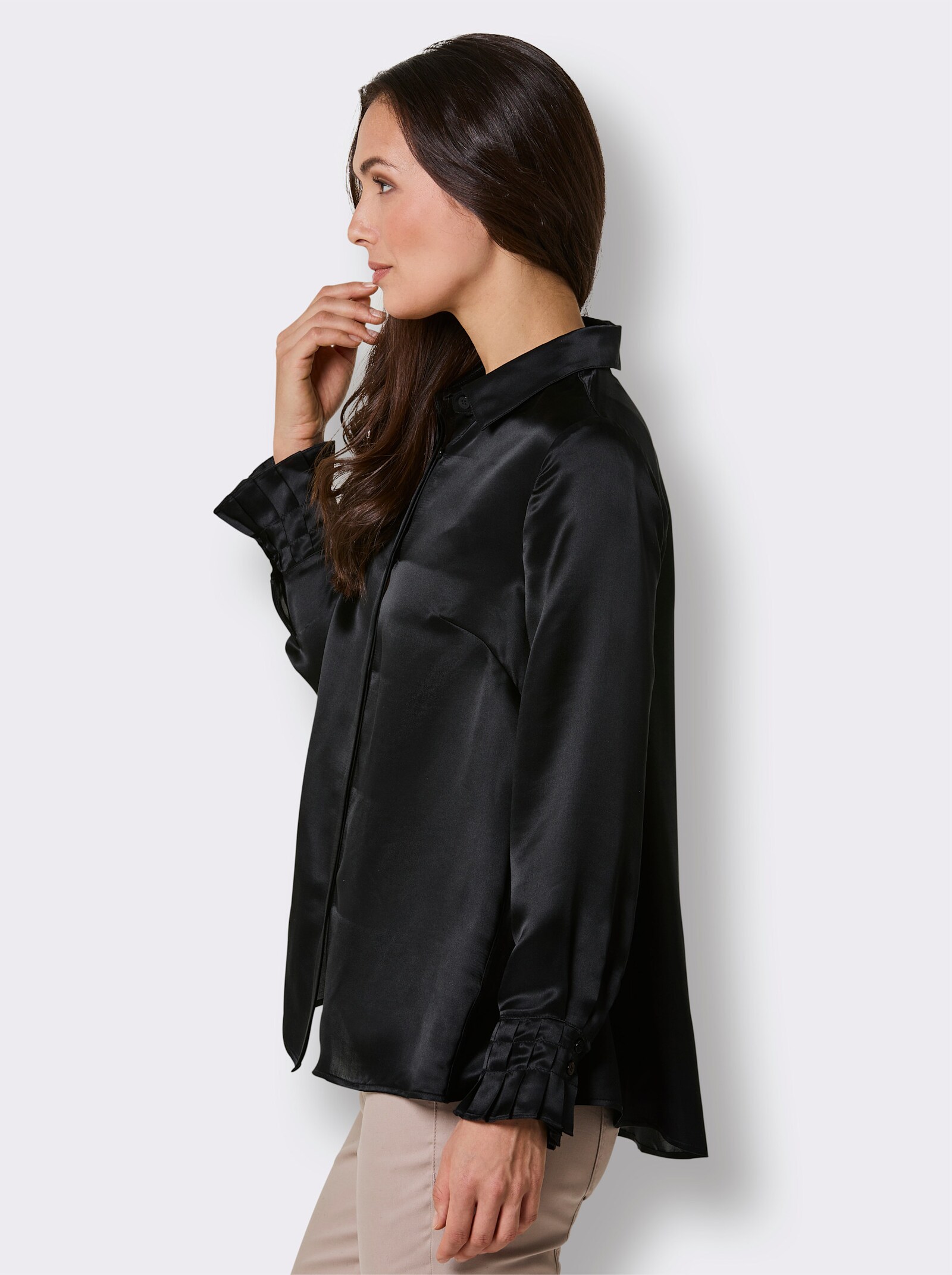 CREATION L PREMIUM Seidenbluse - schwarz