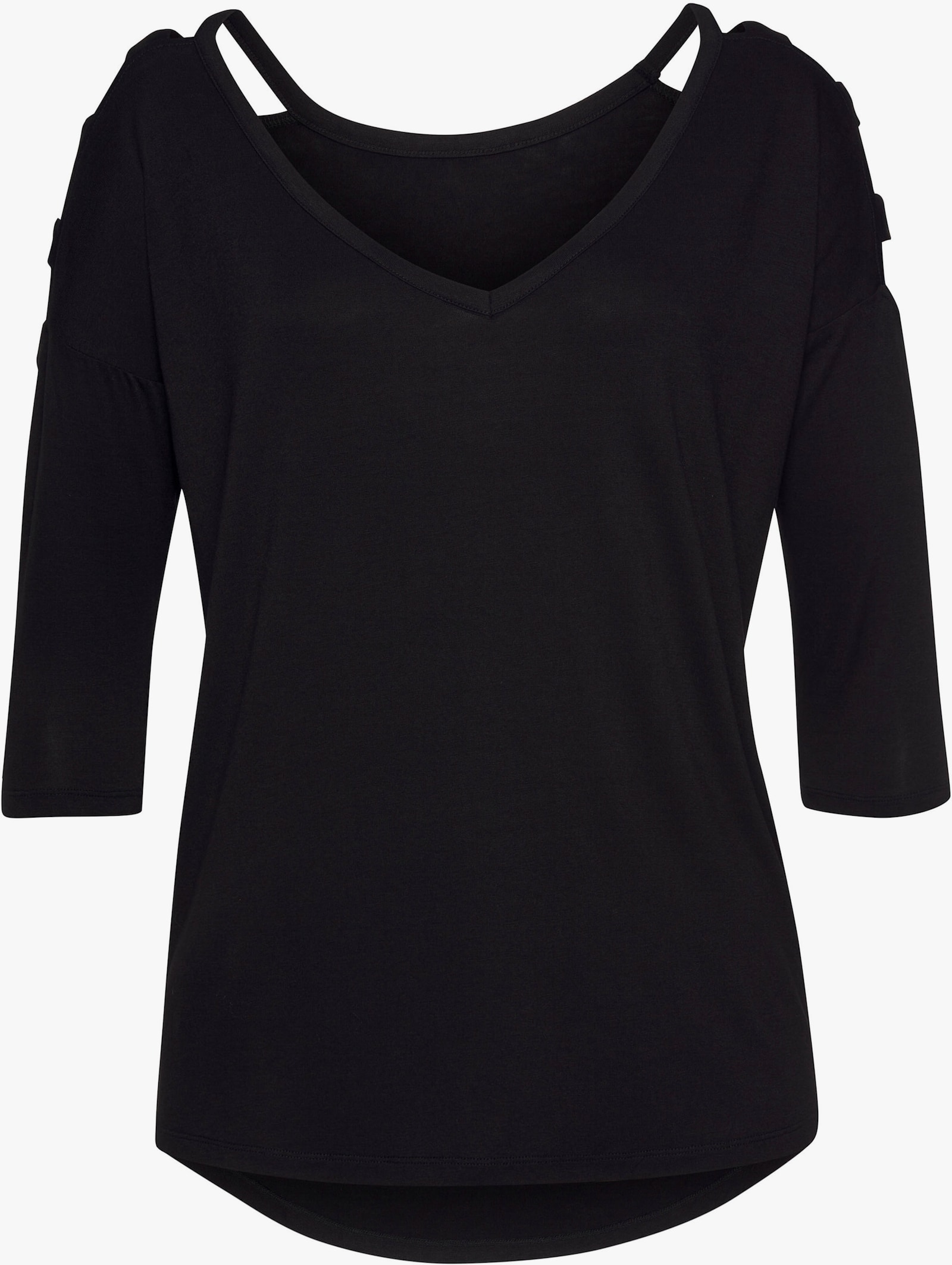 LASCANA 3/4-Arm-Shirt - schwarz