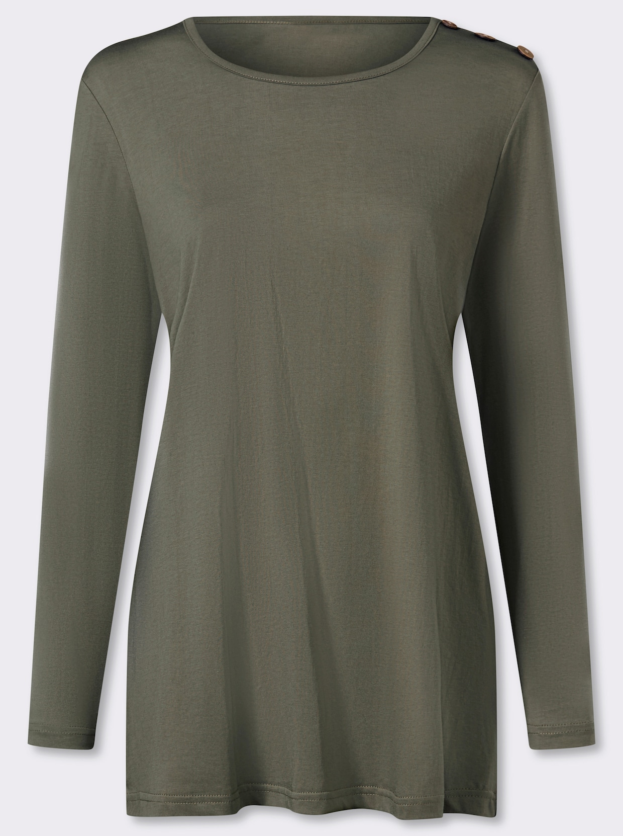 Longshirt mit Zierknöpfen - khaki