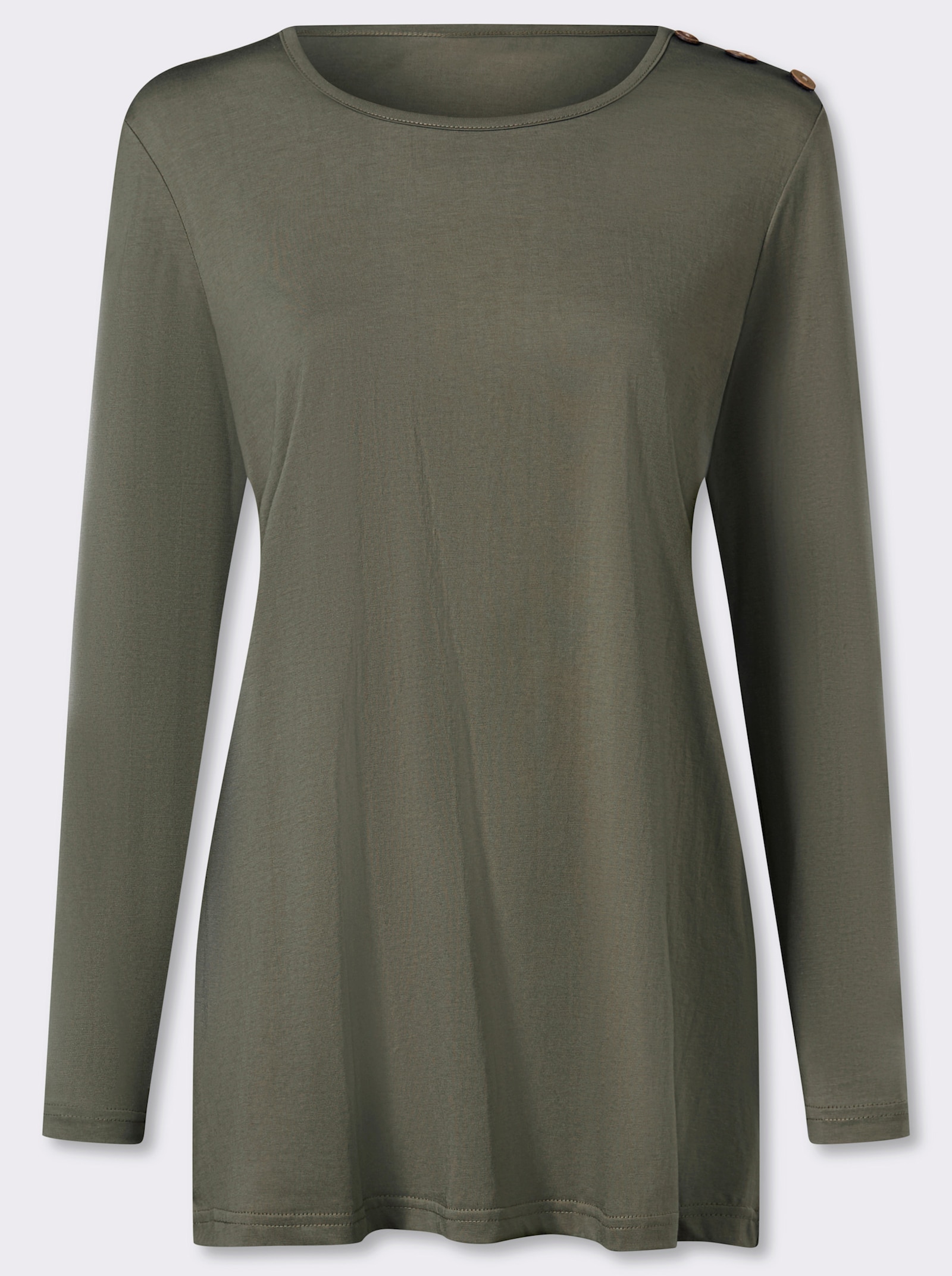 Longshirt mit Zierknöpfen - khaki