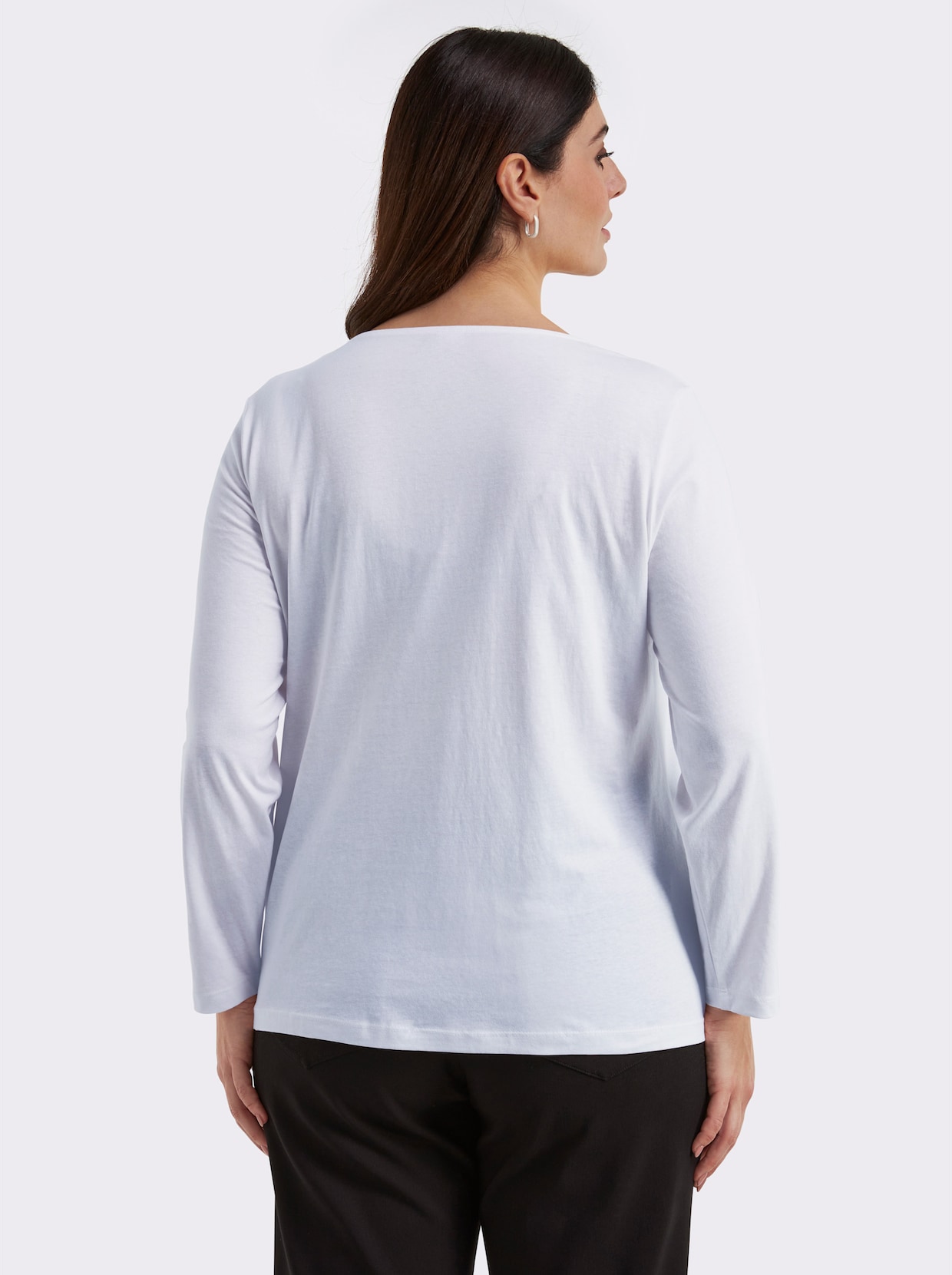 Langarmshirt mit Druck vorne - ecru