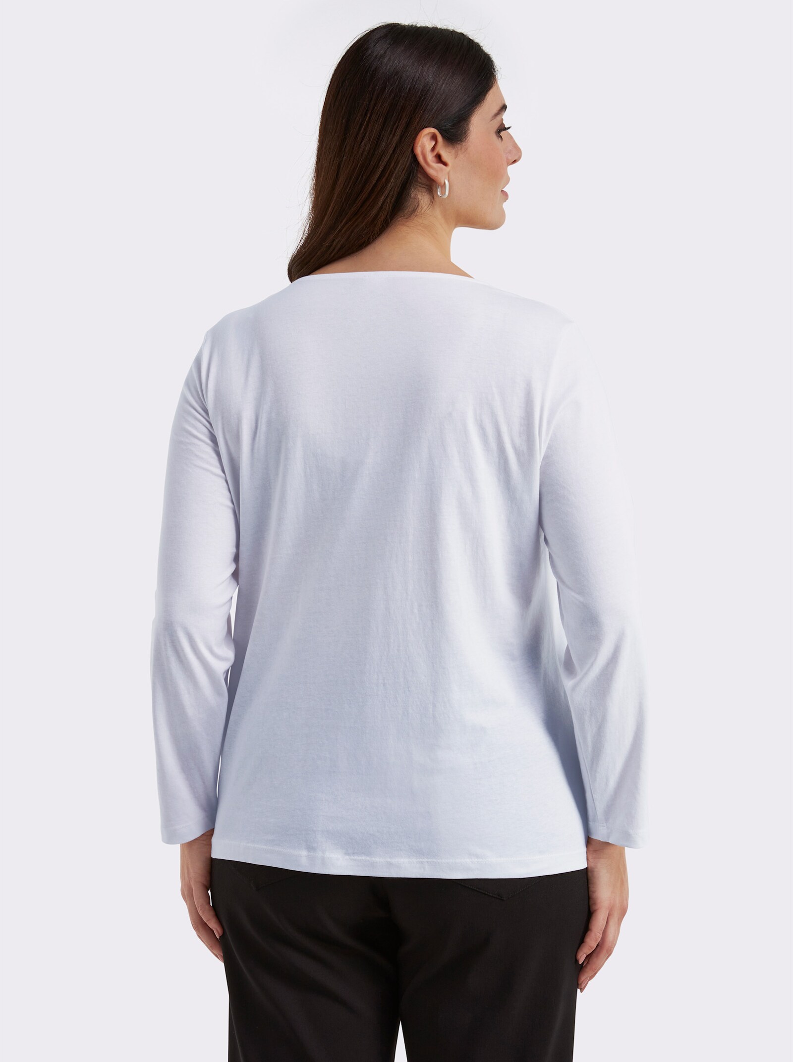 Langarmshirt mit Druck vorne - ecru